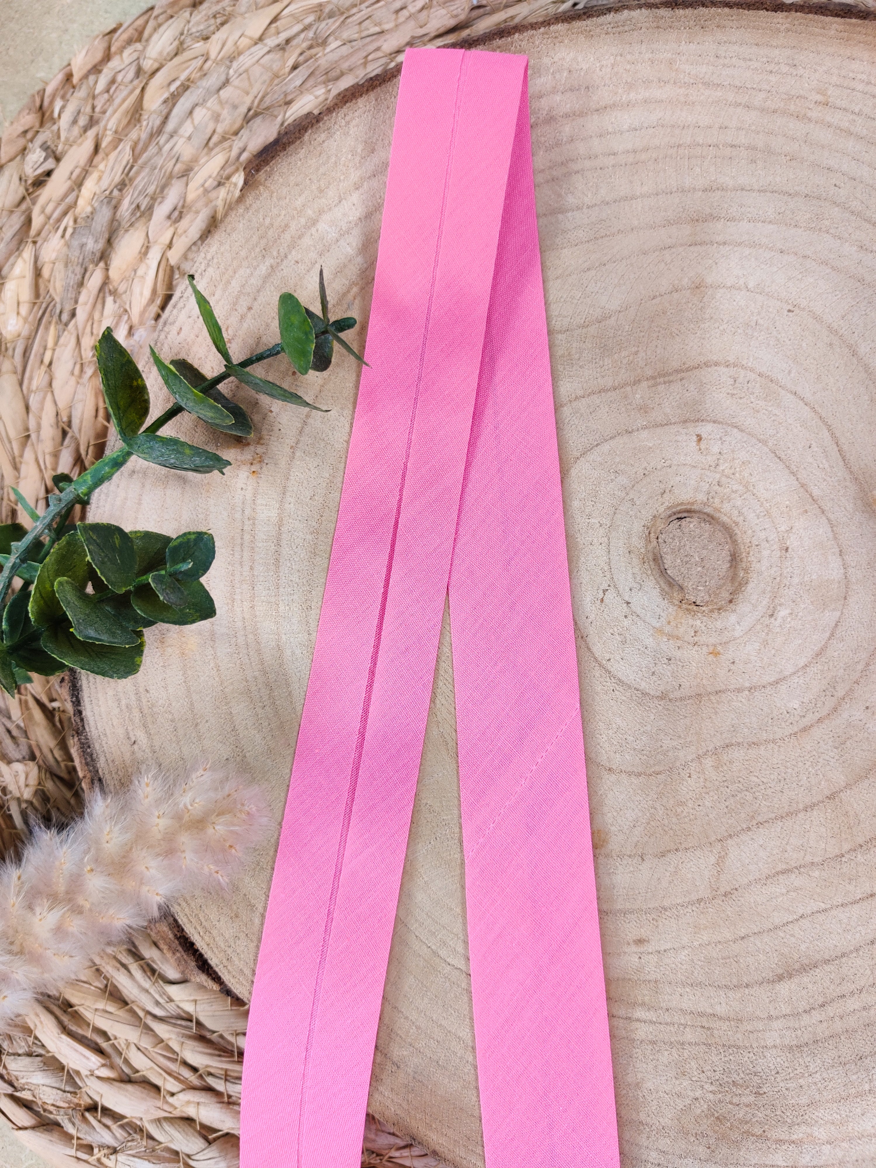 Biais pré-plié 27 mm - Rose girly