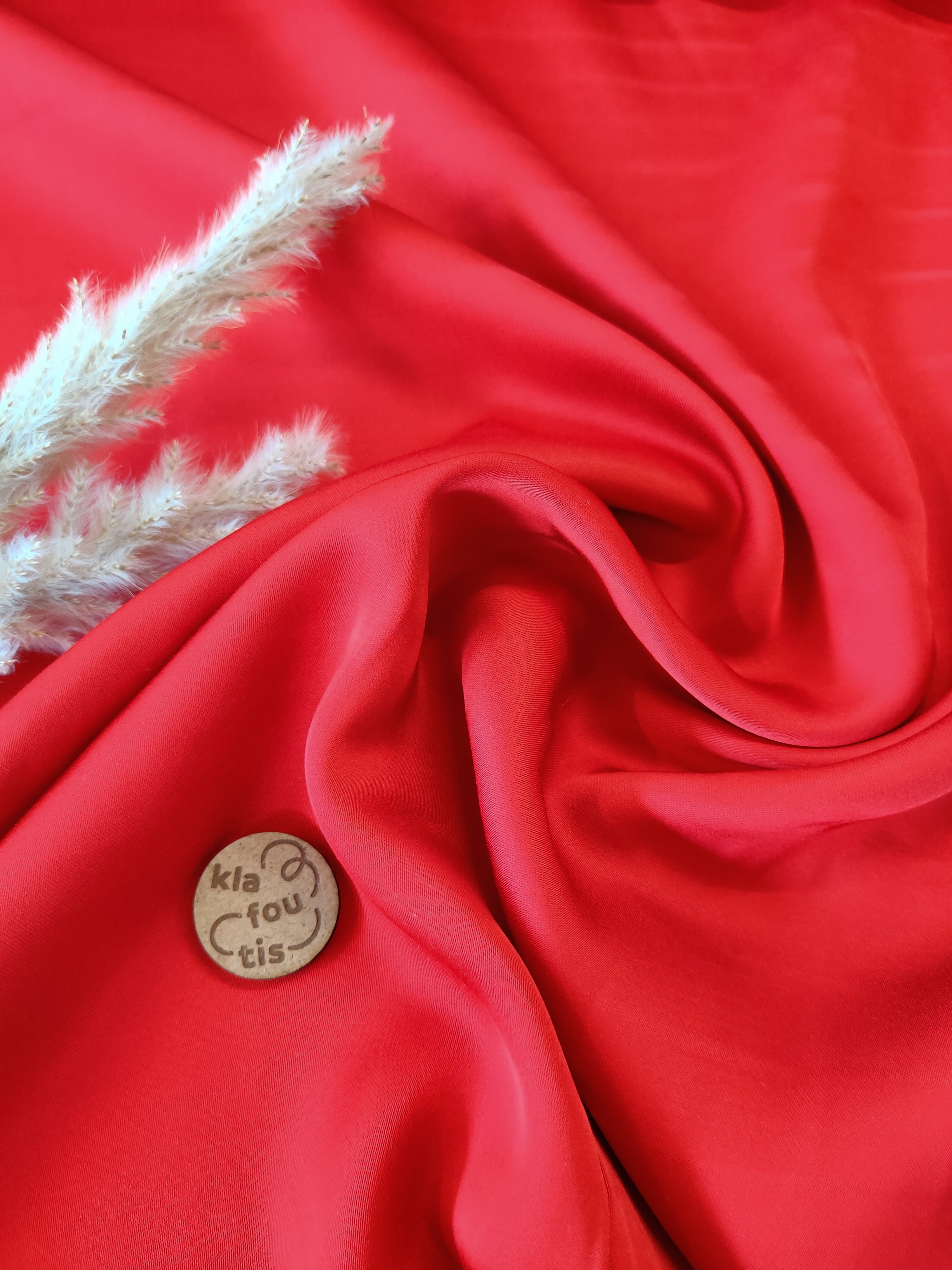 Satin de viscose - Rouge