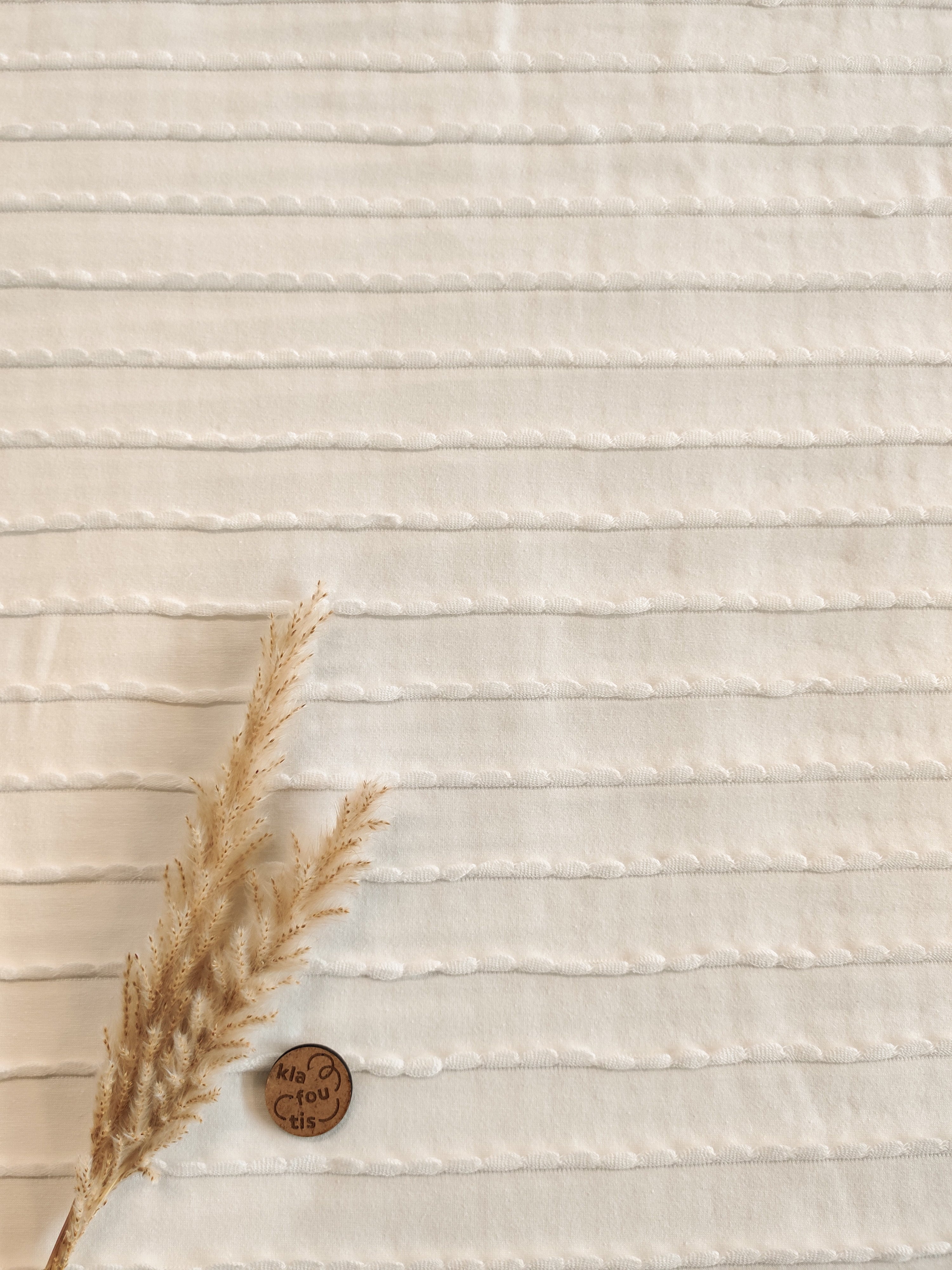 Jersey de coton festonné - Blanc