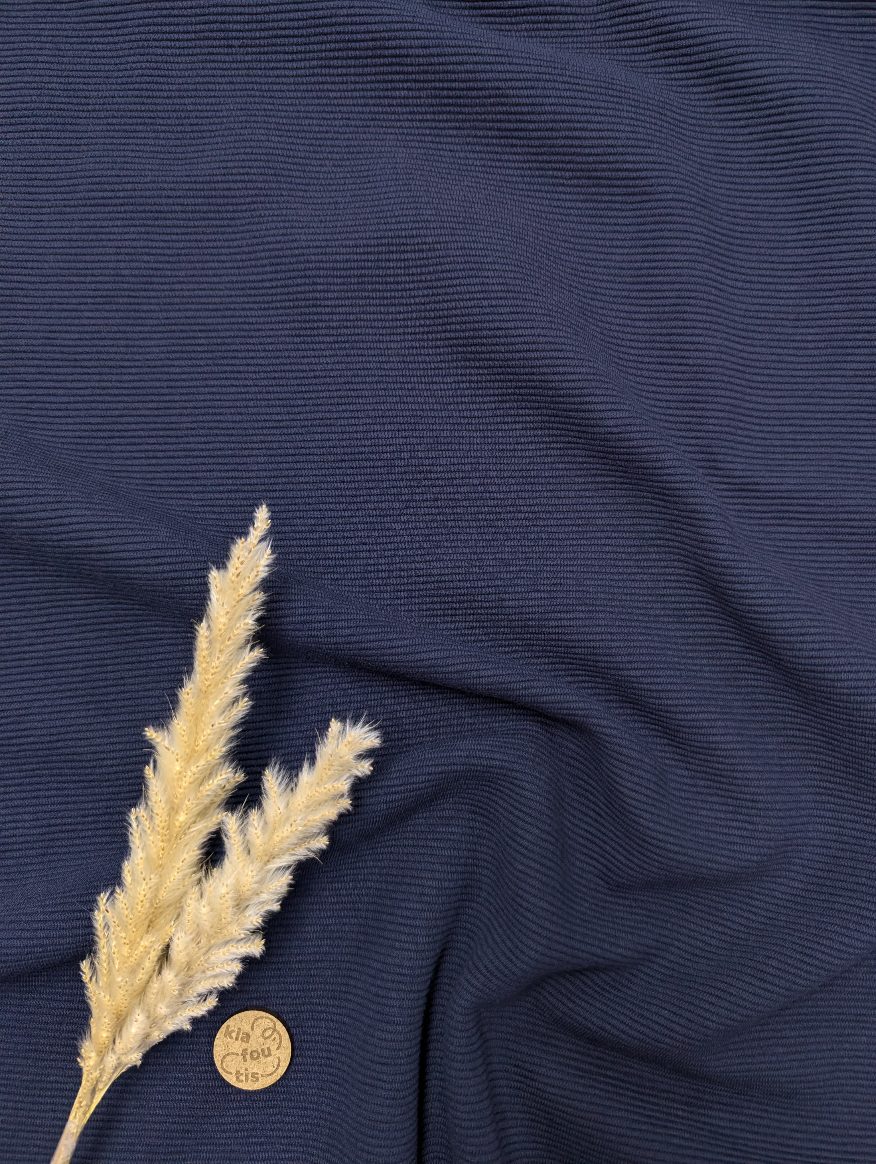 Jersey ottoman strié - bleu marine