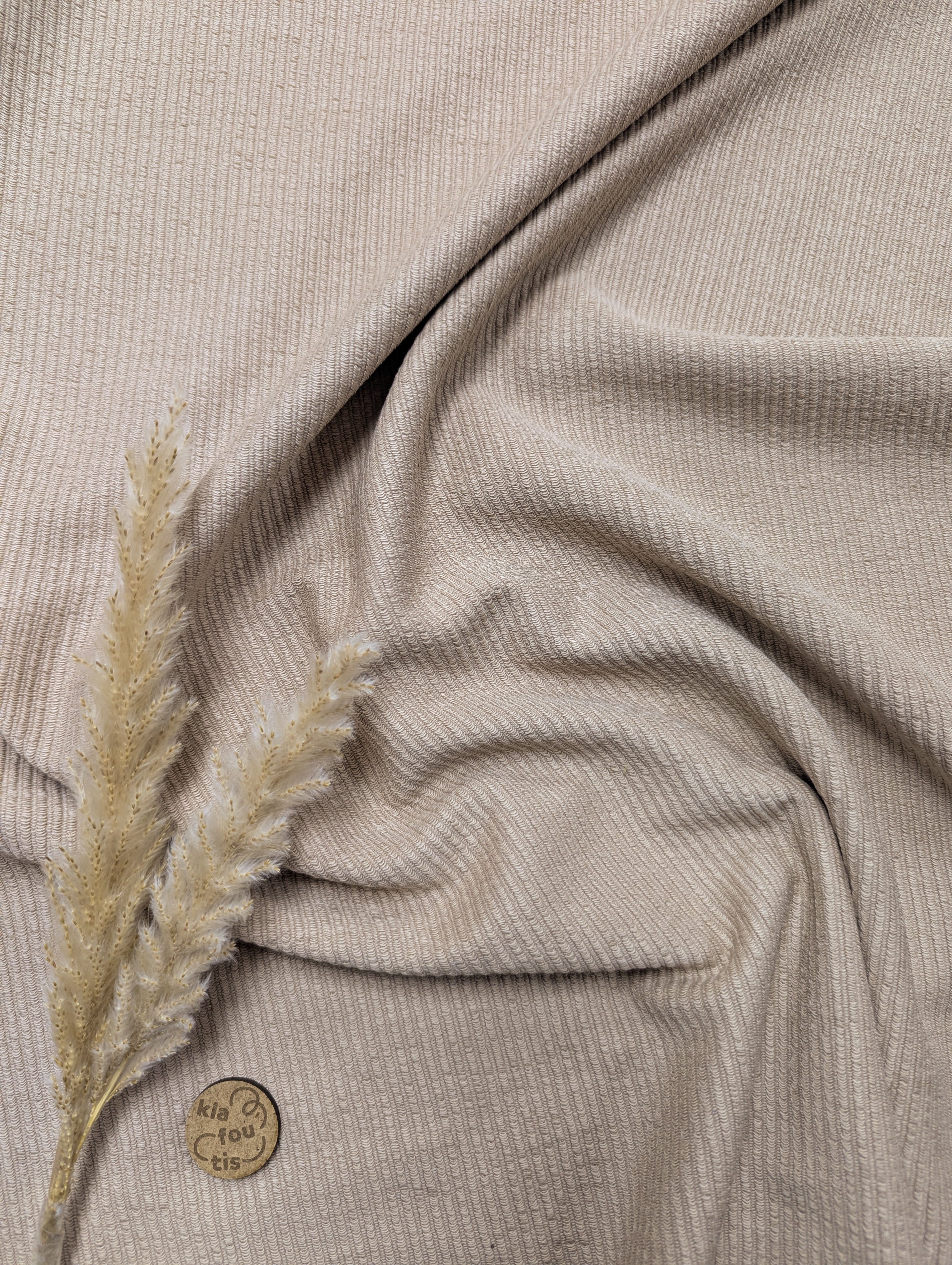 Maille striée 100% coton  - camel