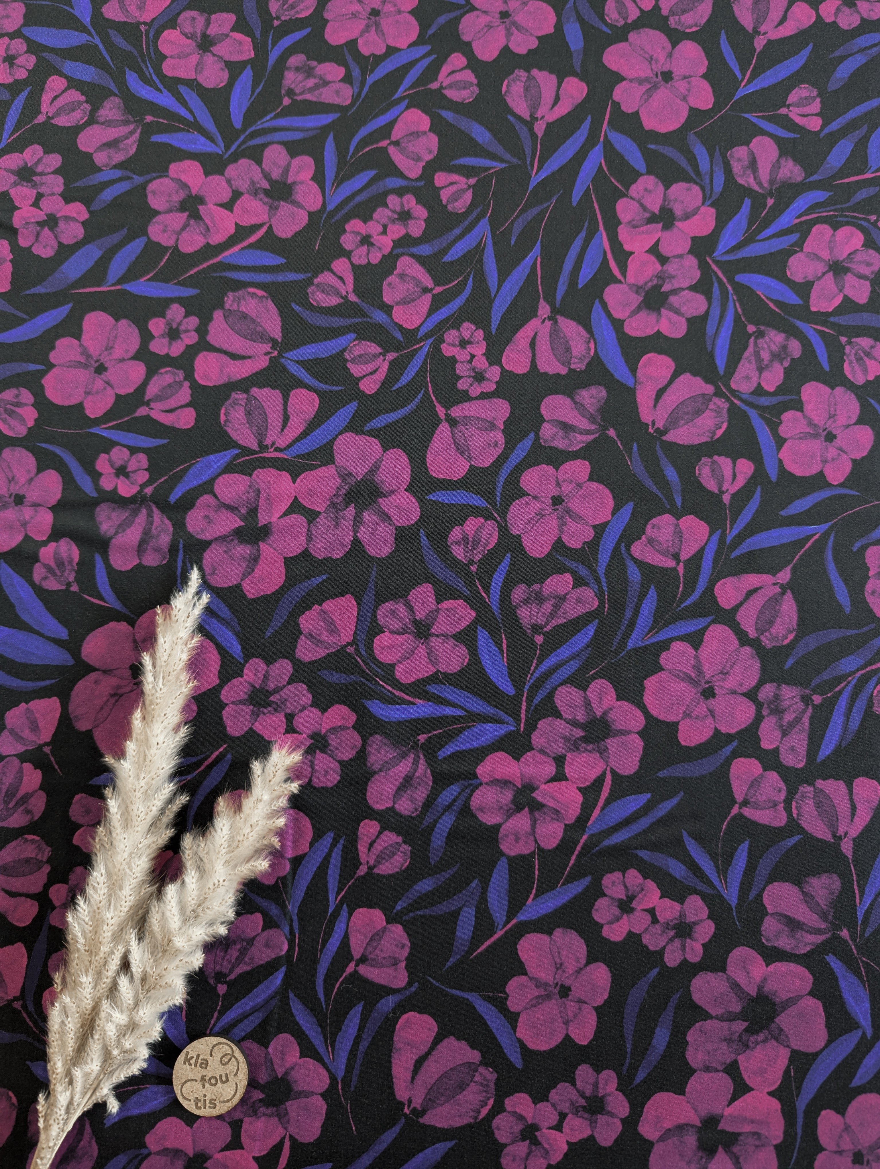 Satin de coton bleu marine - midnight