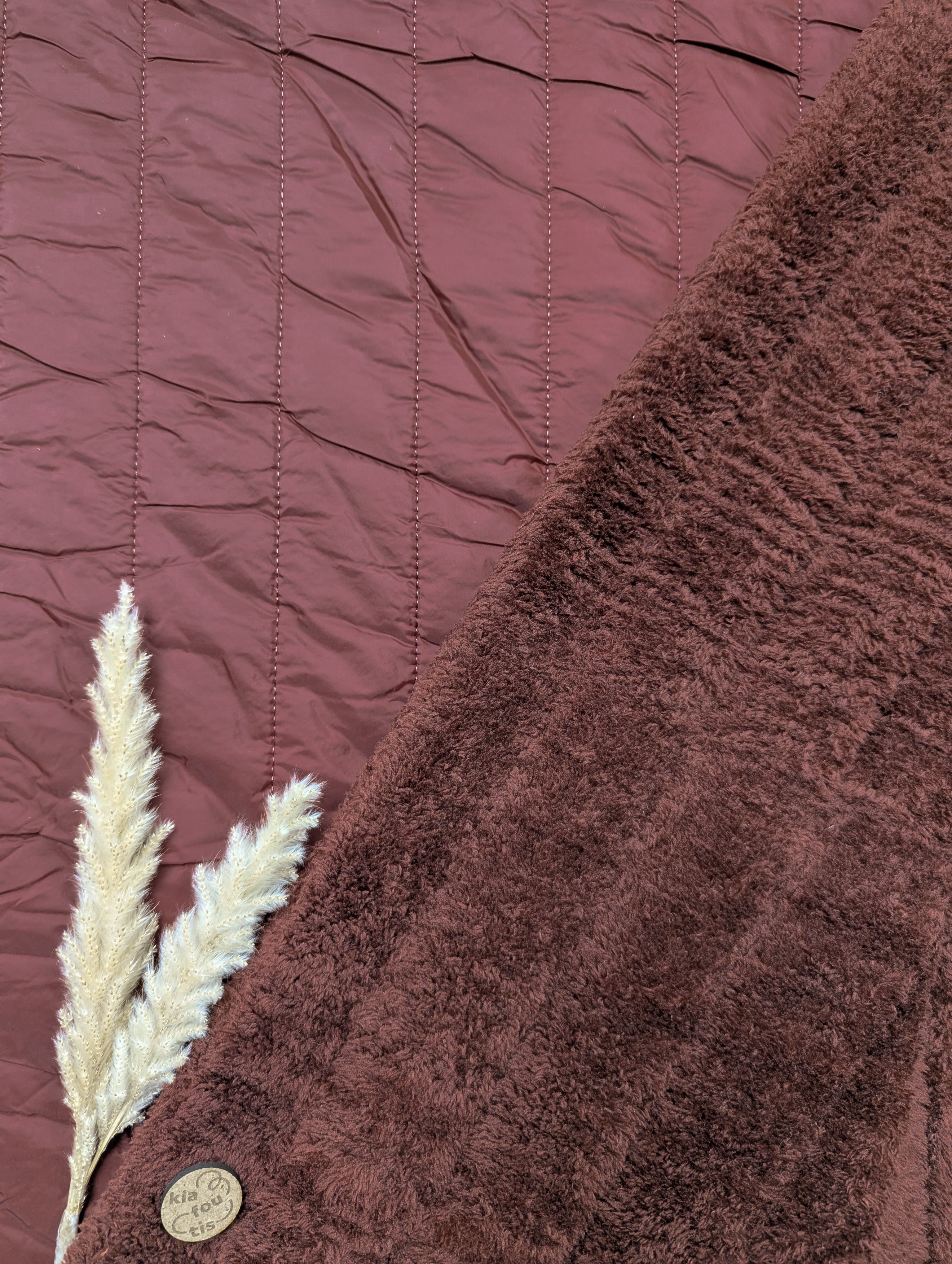 Matelassé doublé fourrure - Marsala