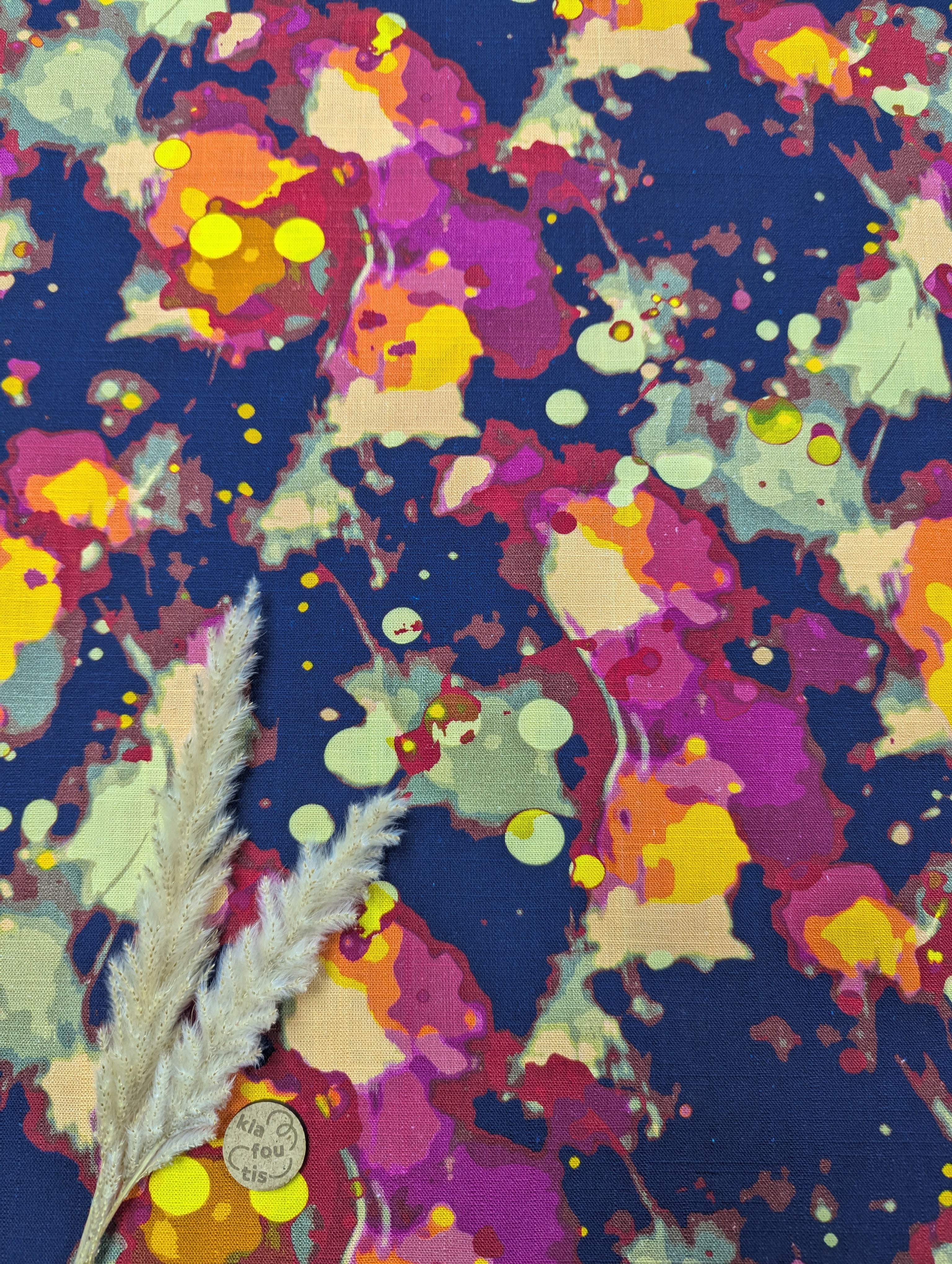 Lin viscose bleu - explosion de couleurs