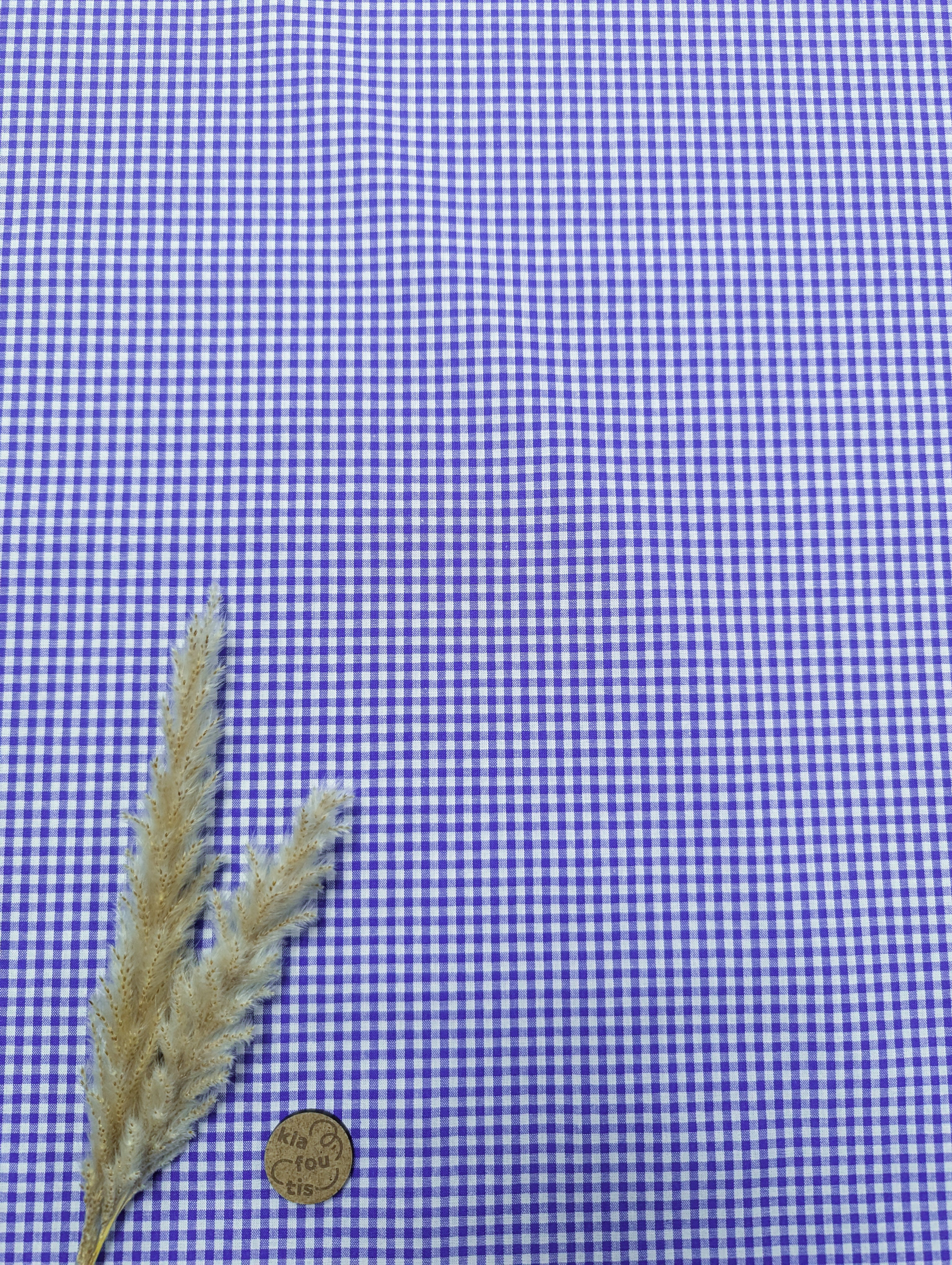 Popeline de coton - Vichy Bleu roi