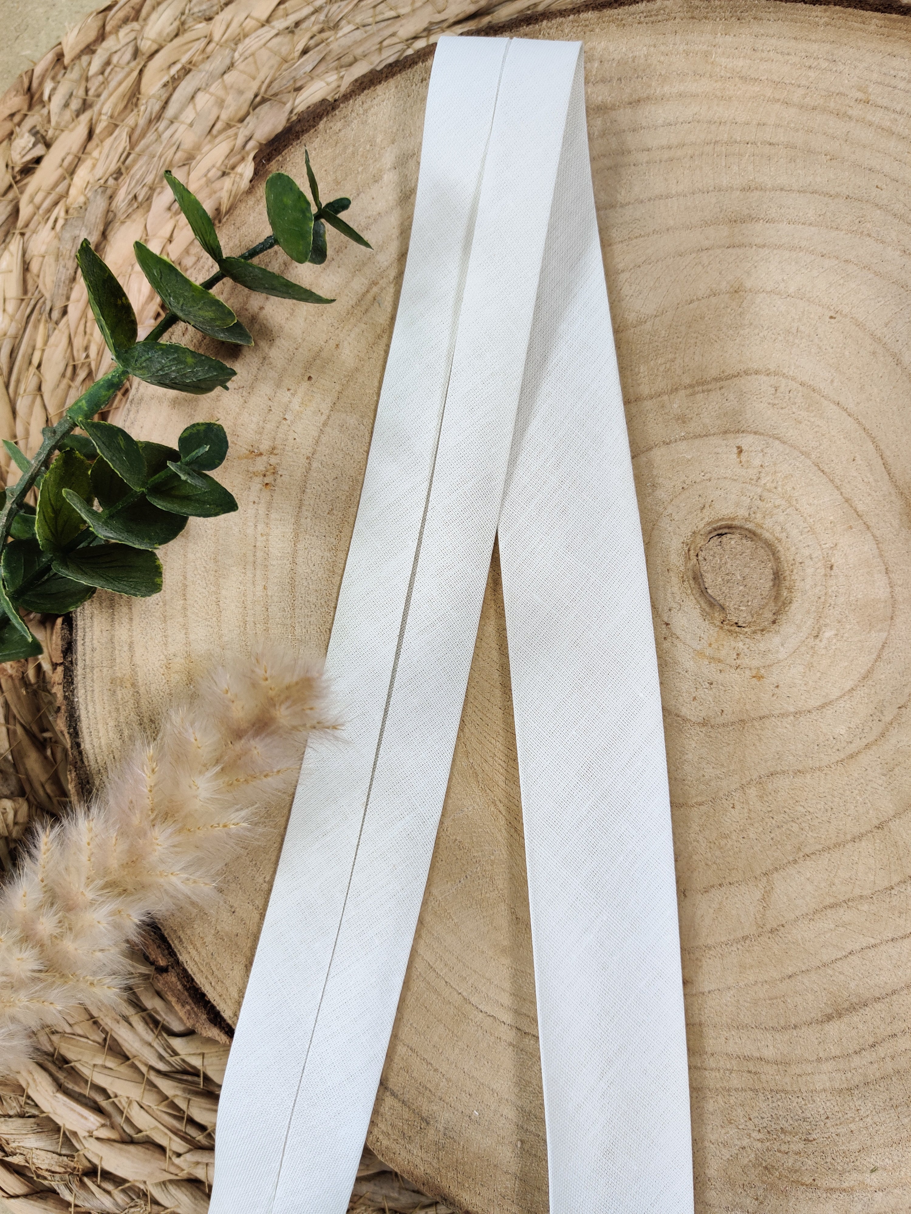 Biais pré-plié 27 mm - Greige clair