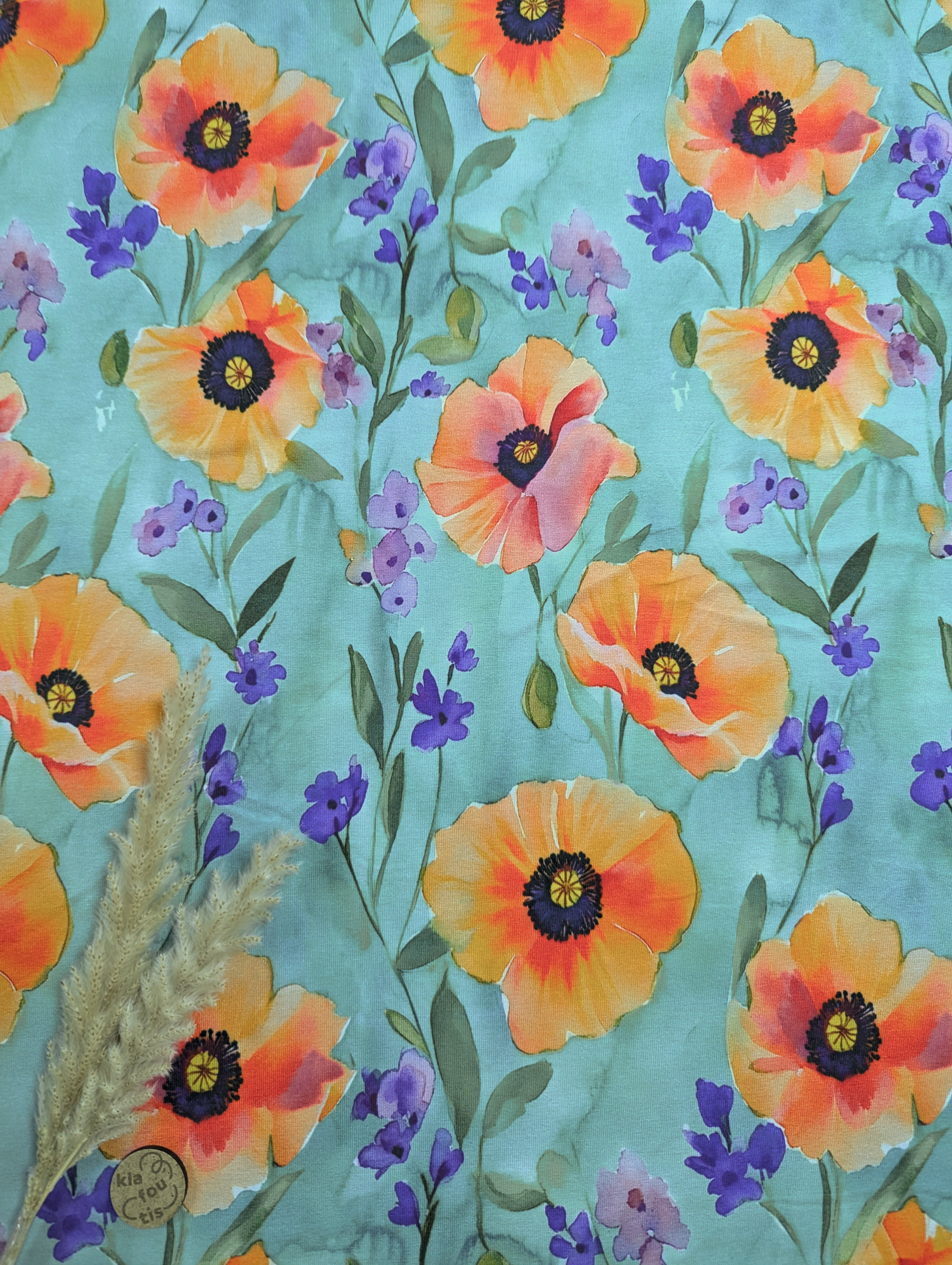 Jersey de viscose turquoise - dans les champs