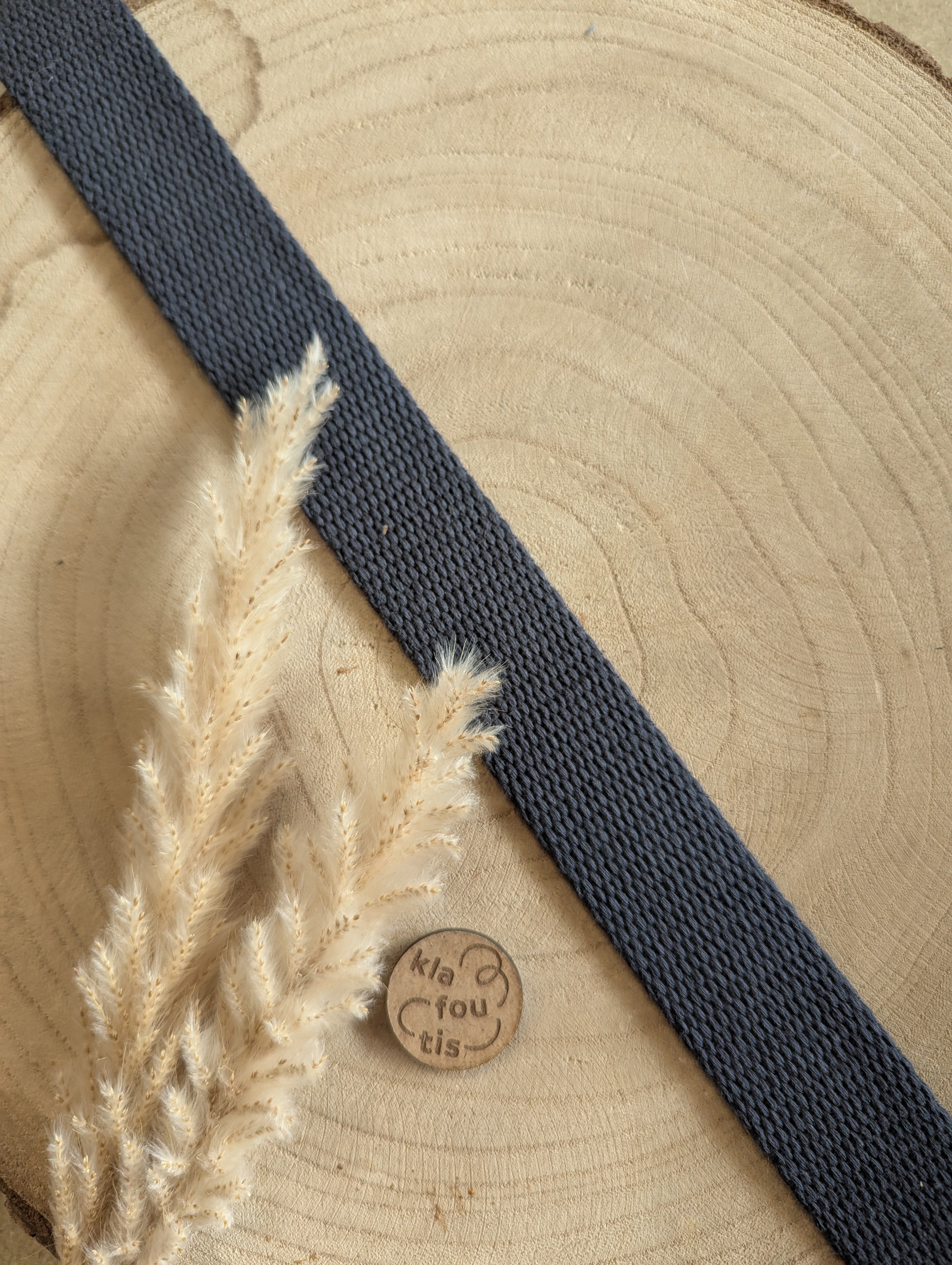 Sangle 100% coton - gris anthracite