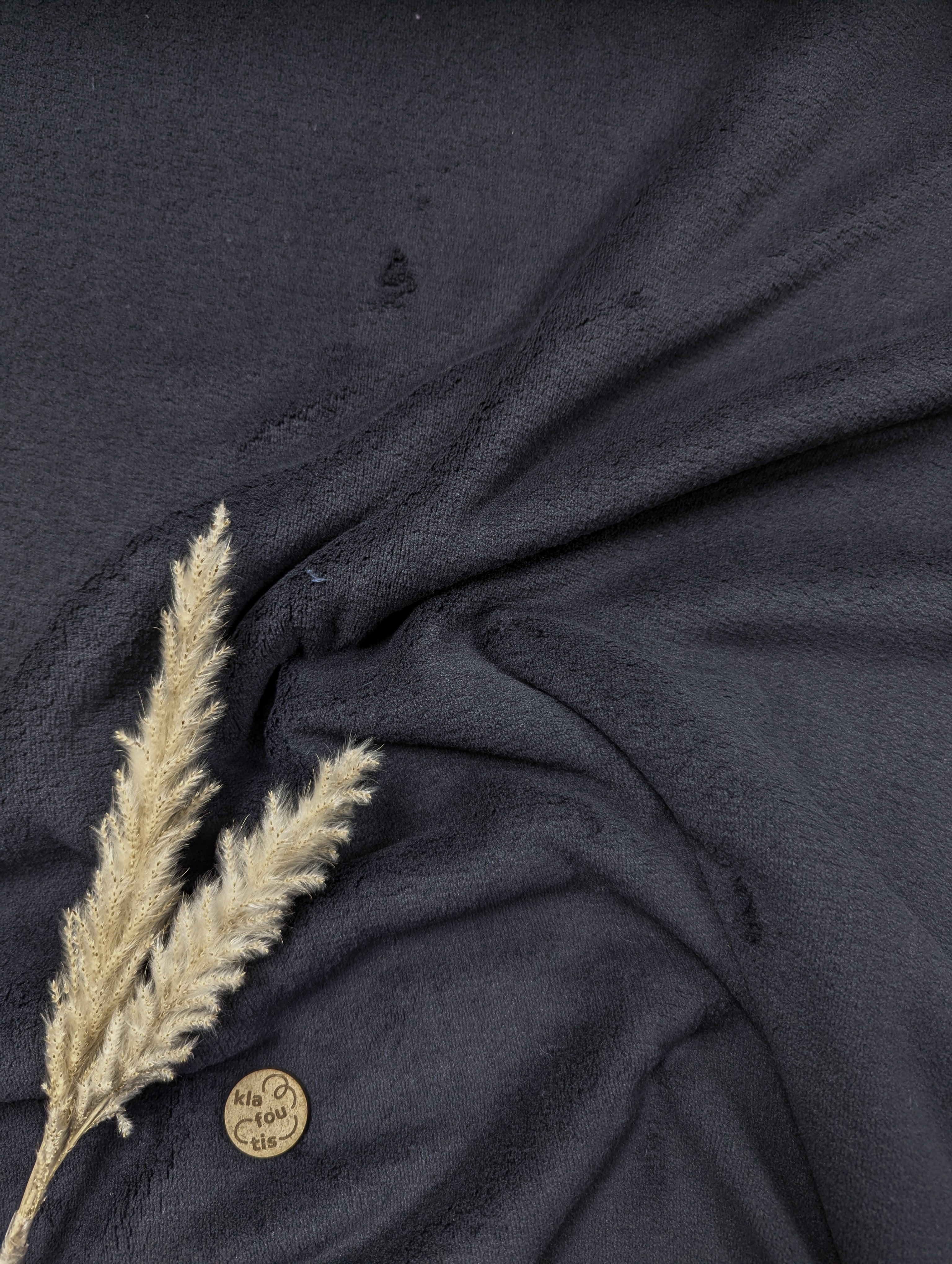 Tissu doudou double face - noir