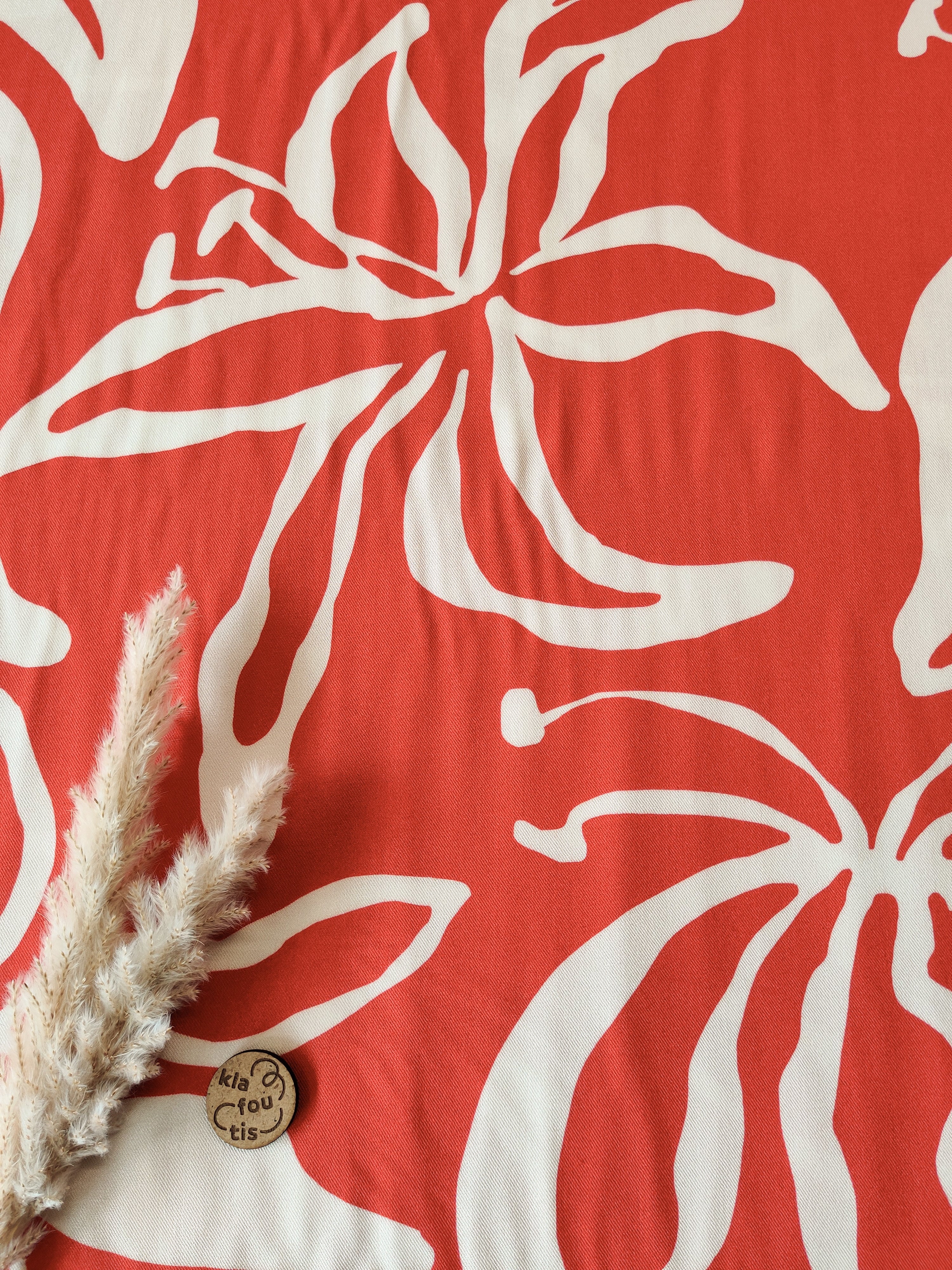 Twill de viscose - Floraison ardente