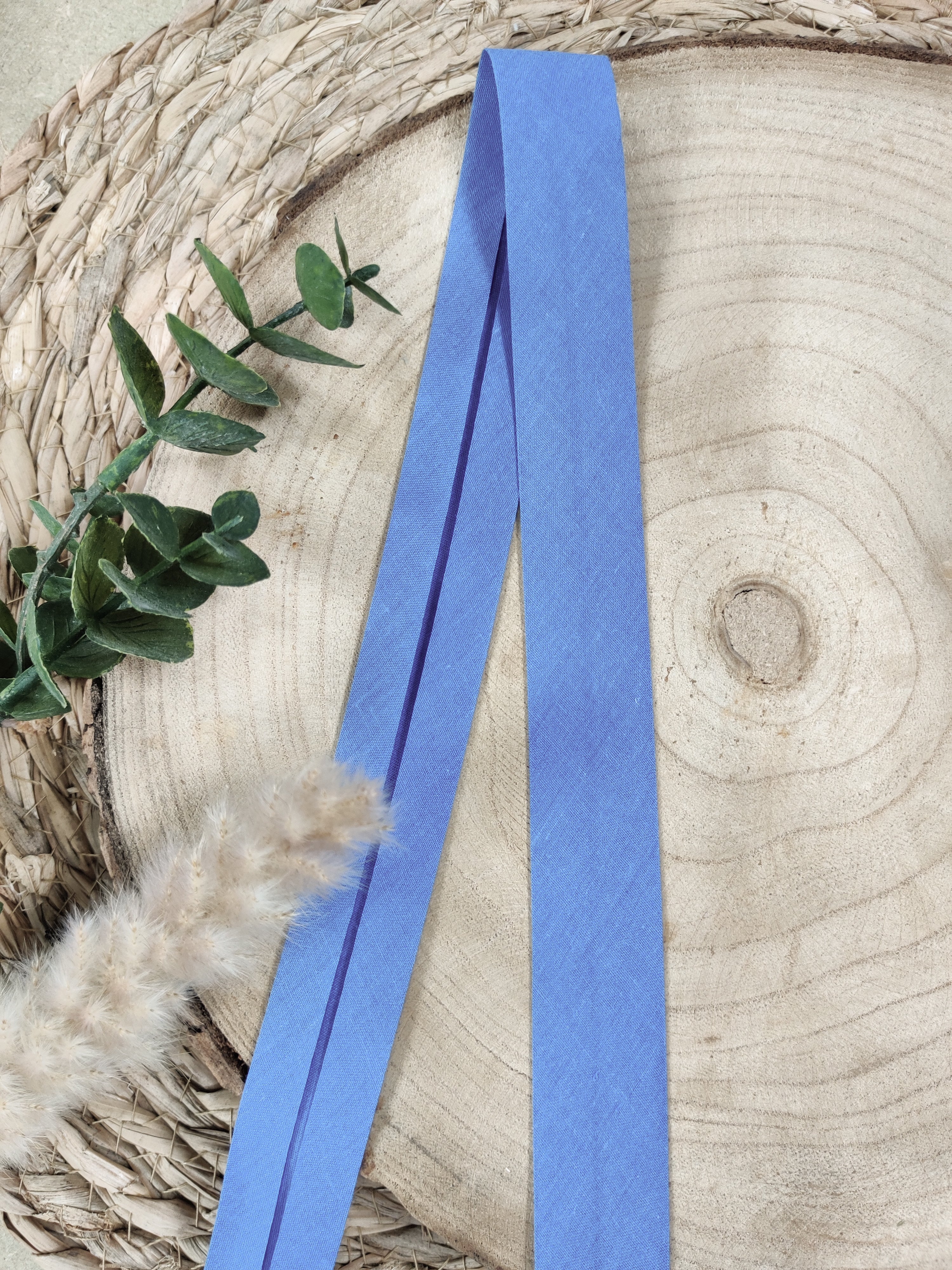 Biais pré-plié 27 mm - Bleu jeans clair