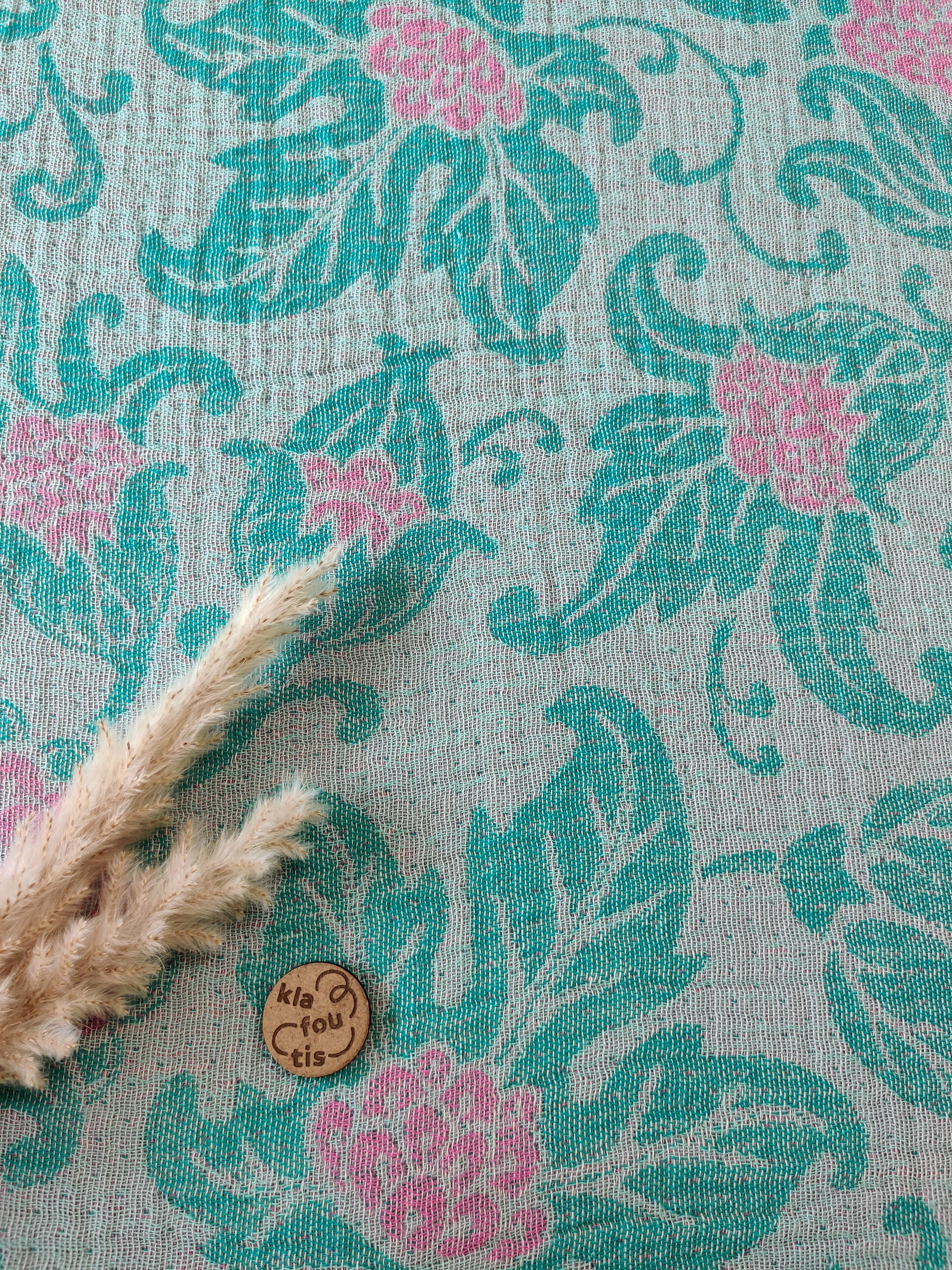 Jacquard de coton hammam - Tracé végétal