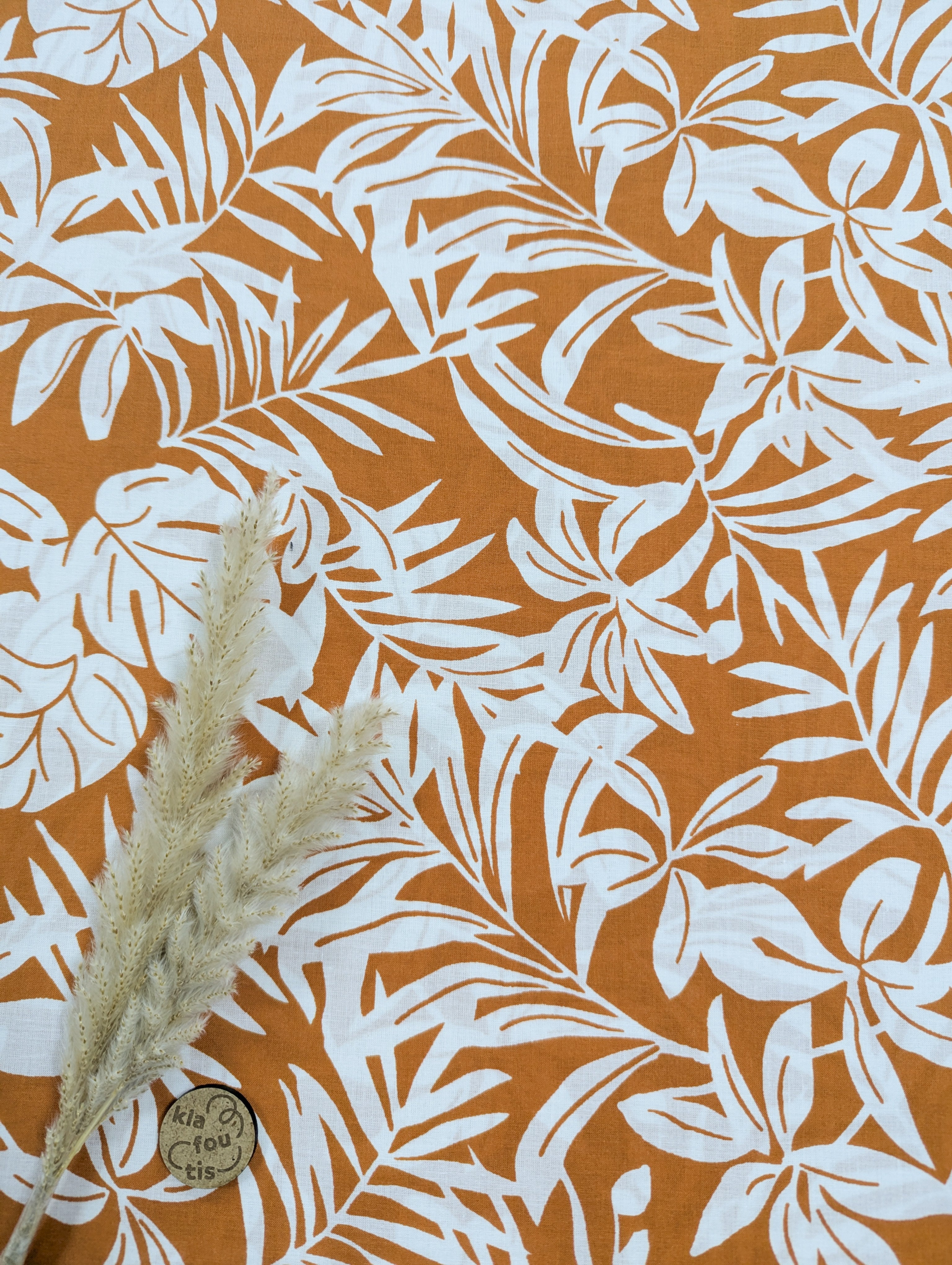 Voile de coton écru - Jungle ensoleillée