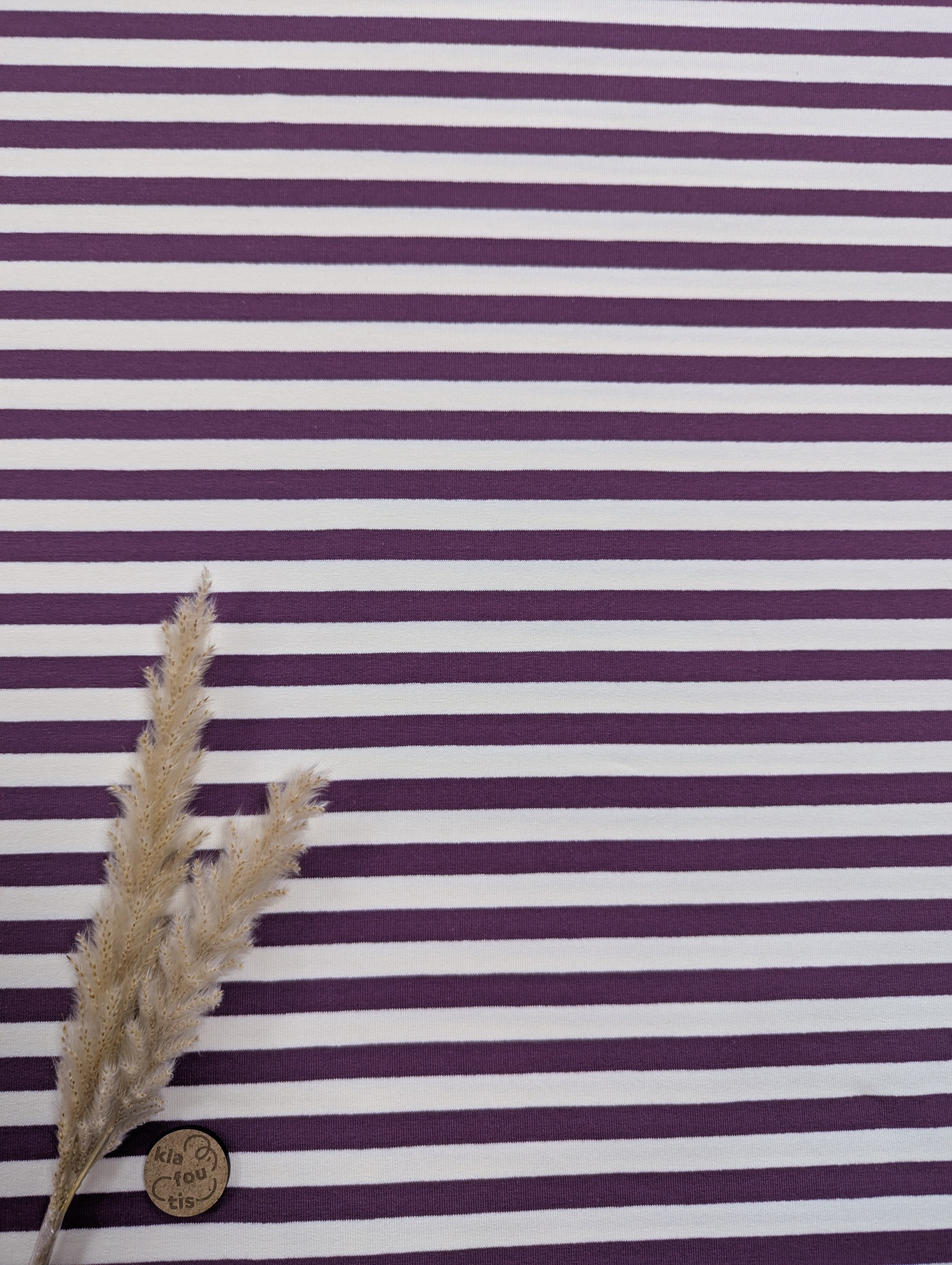 French Terry ligné - Aubergine