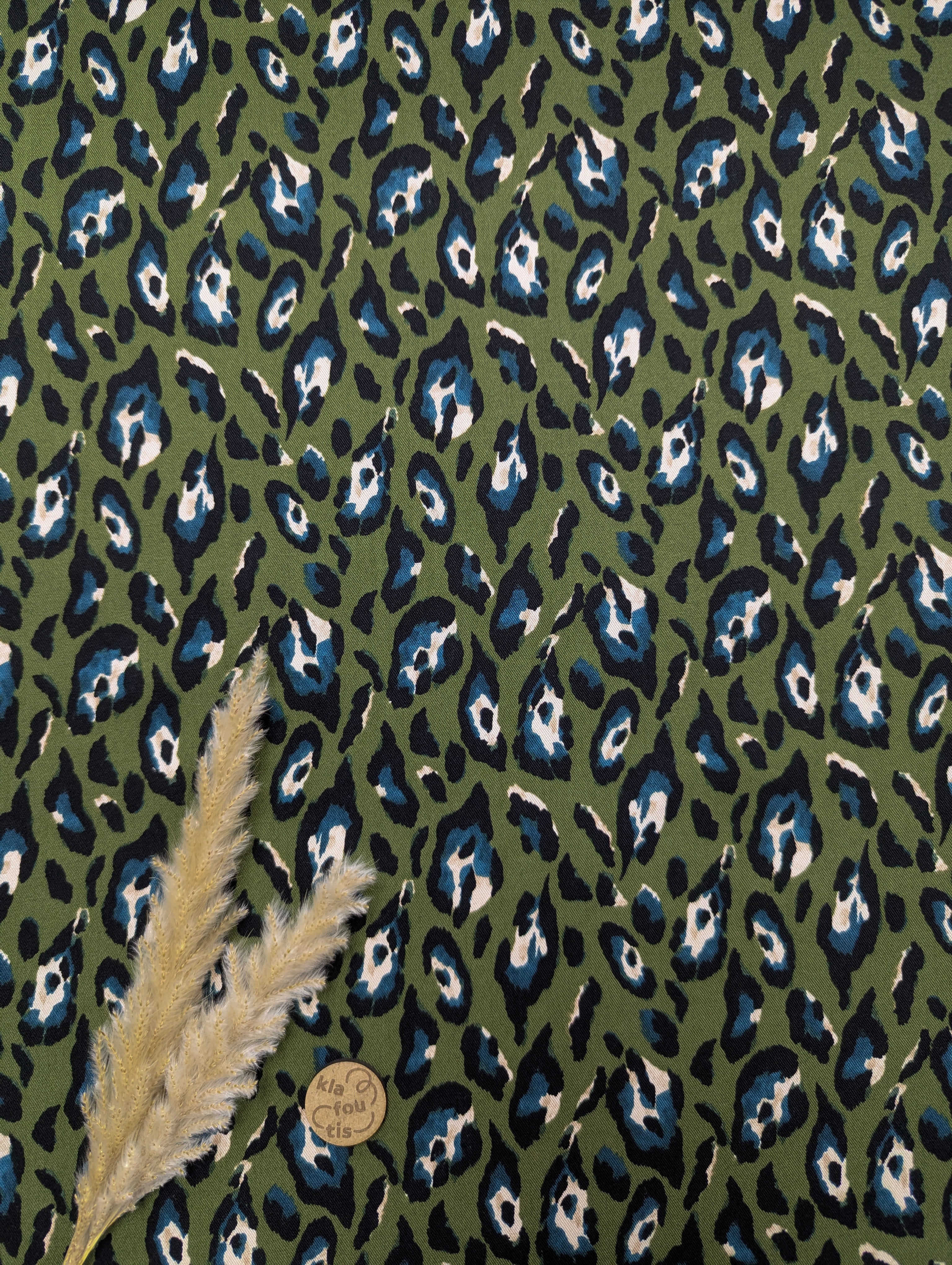 Twill de viscose vert - graou pétrole