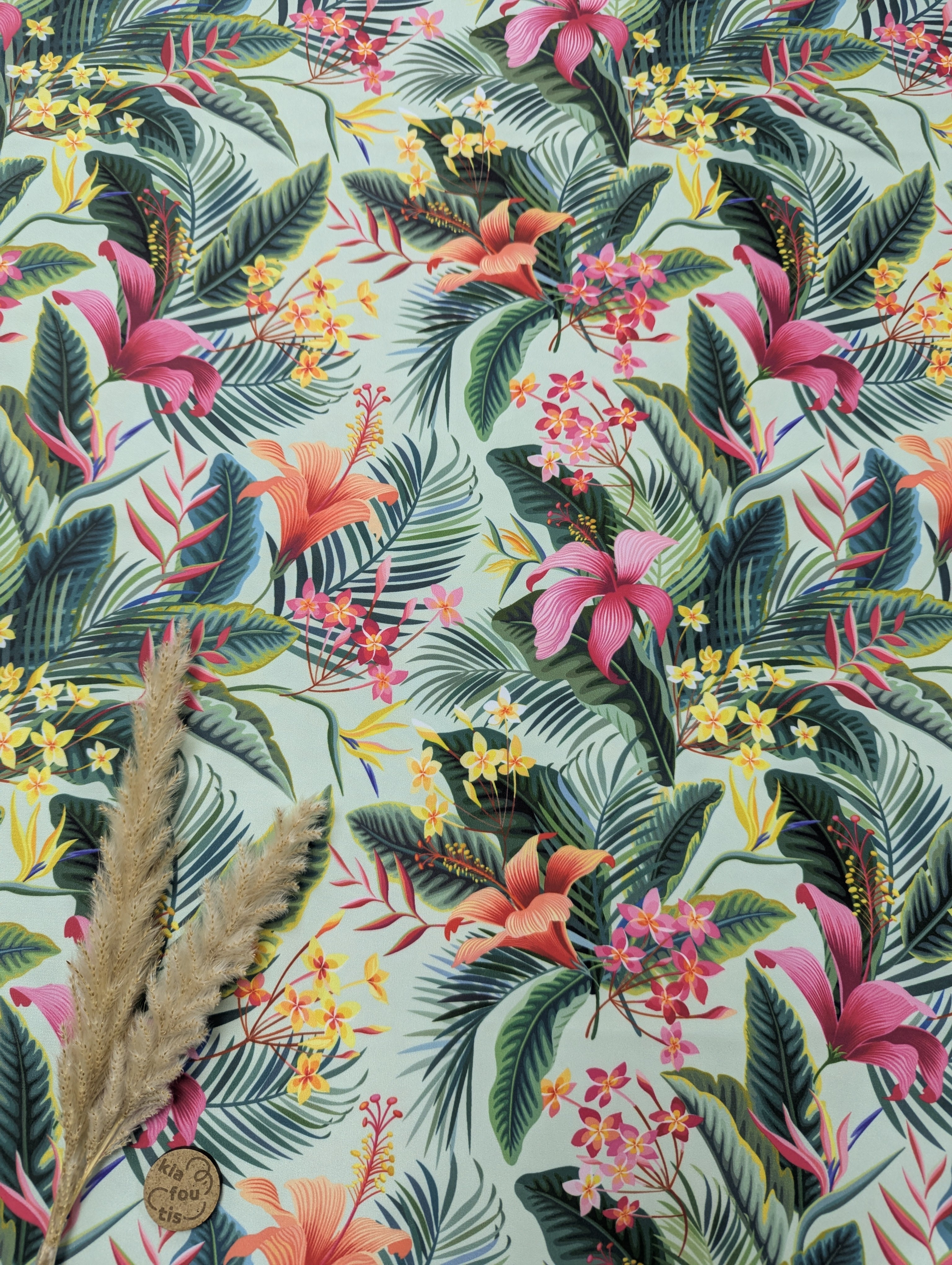 Lycra anti-UV upcyclé - Tropical en fleurs