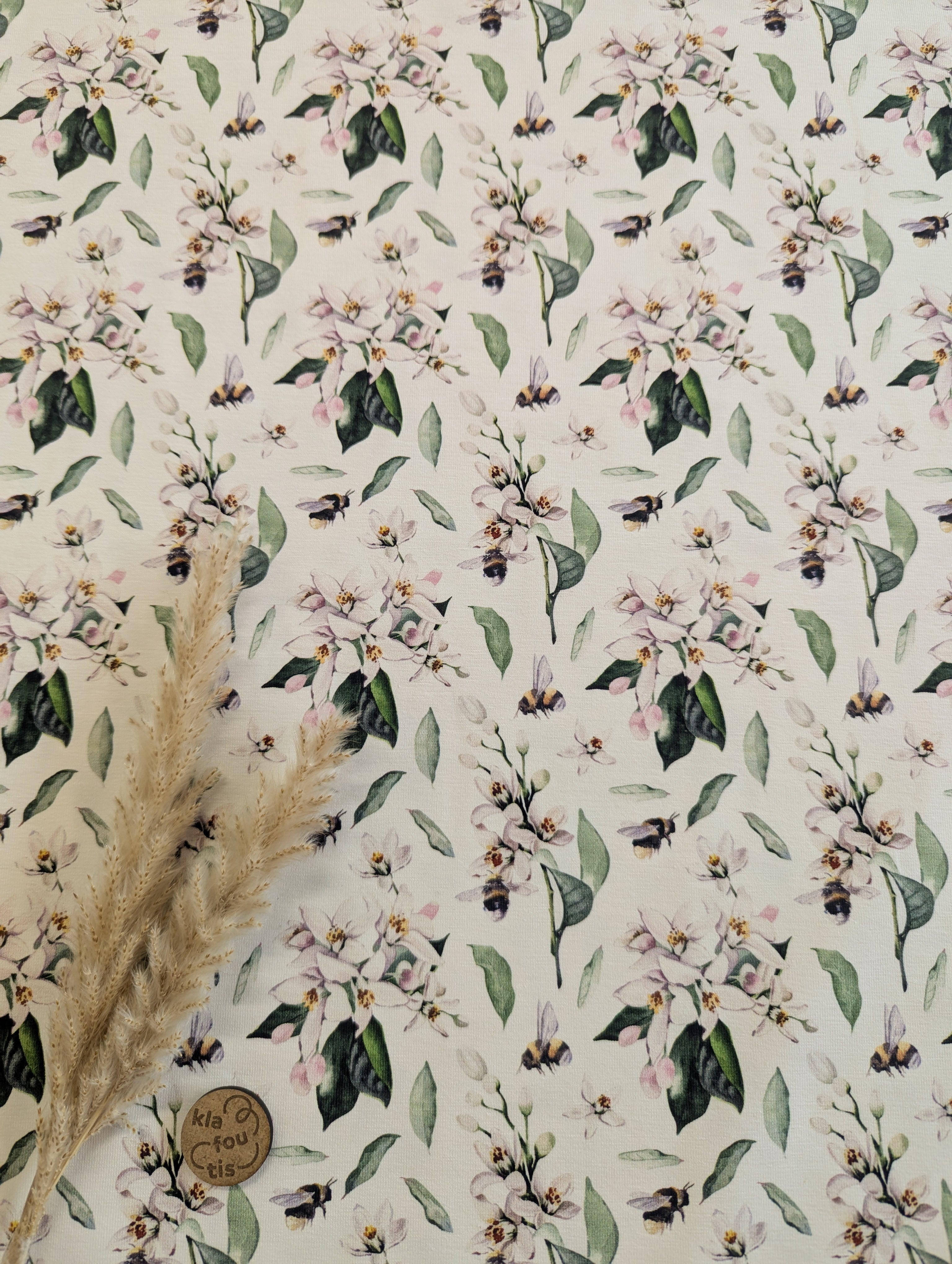 Jersey de coton - effet eucalyptus