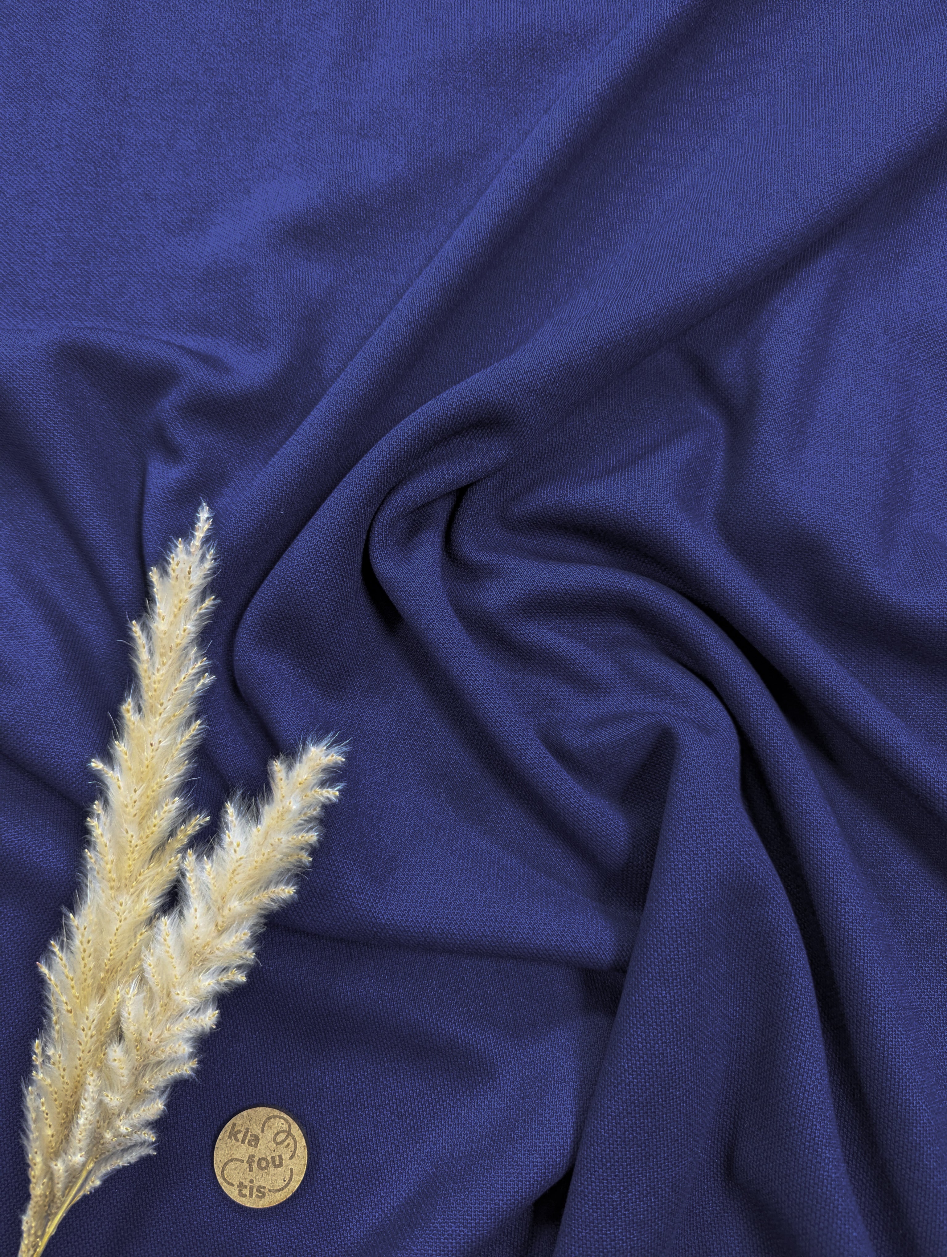 Maille épaisse fluide - effet piqué - Bleu marine
