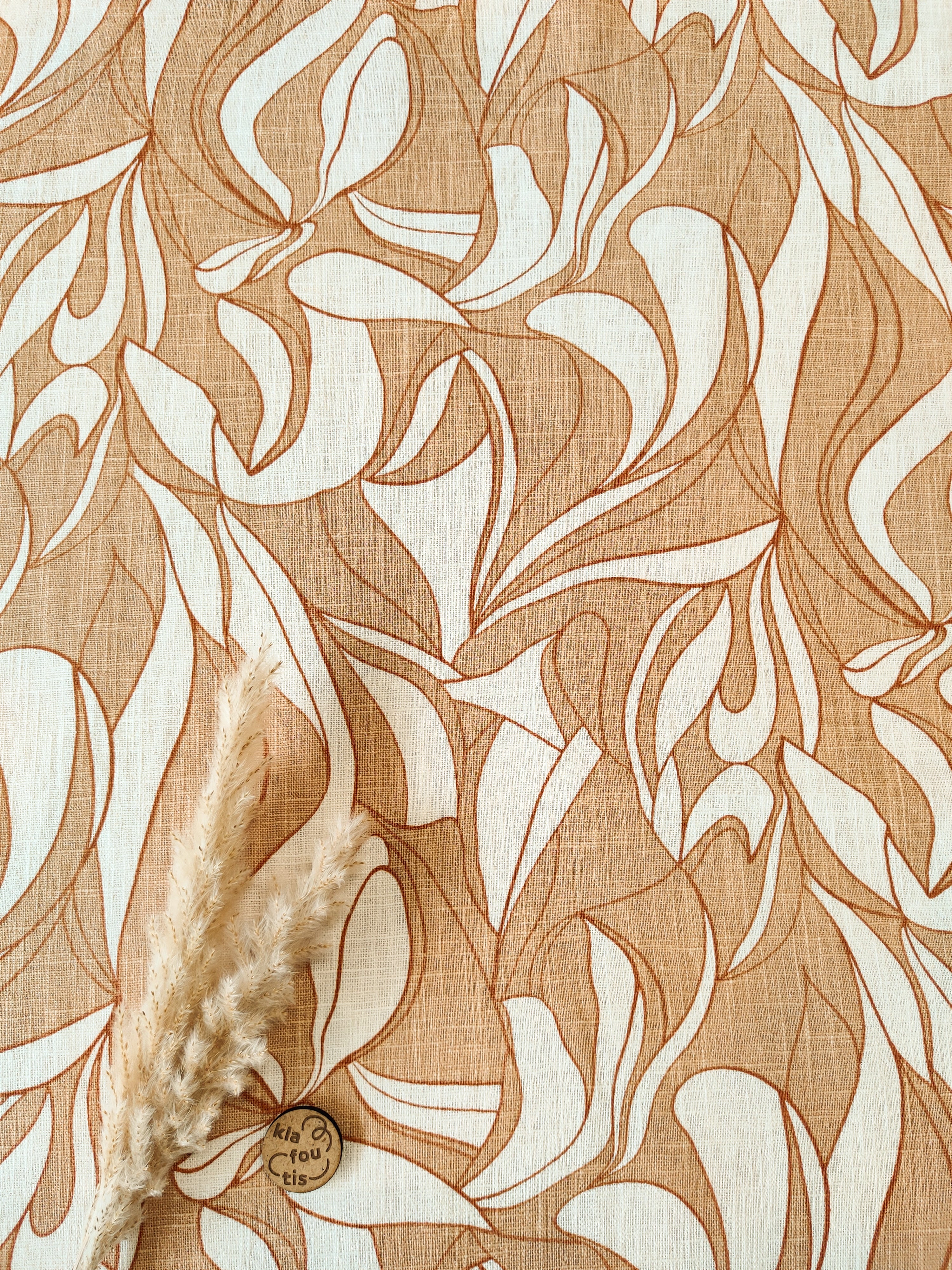 Lin coton beige - Danse sépia