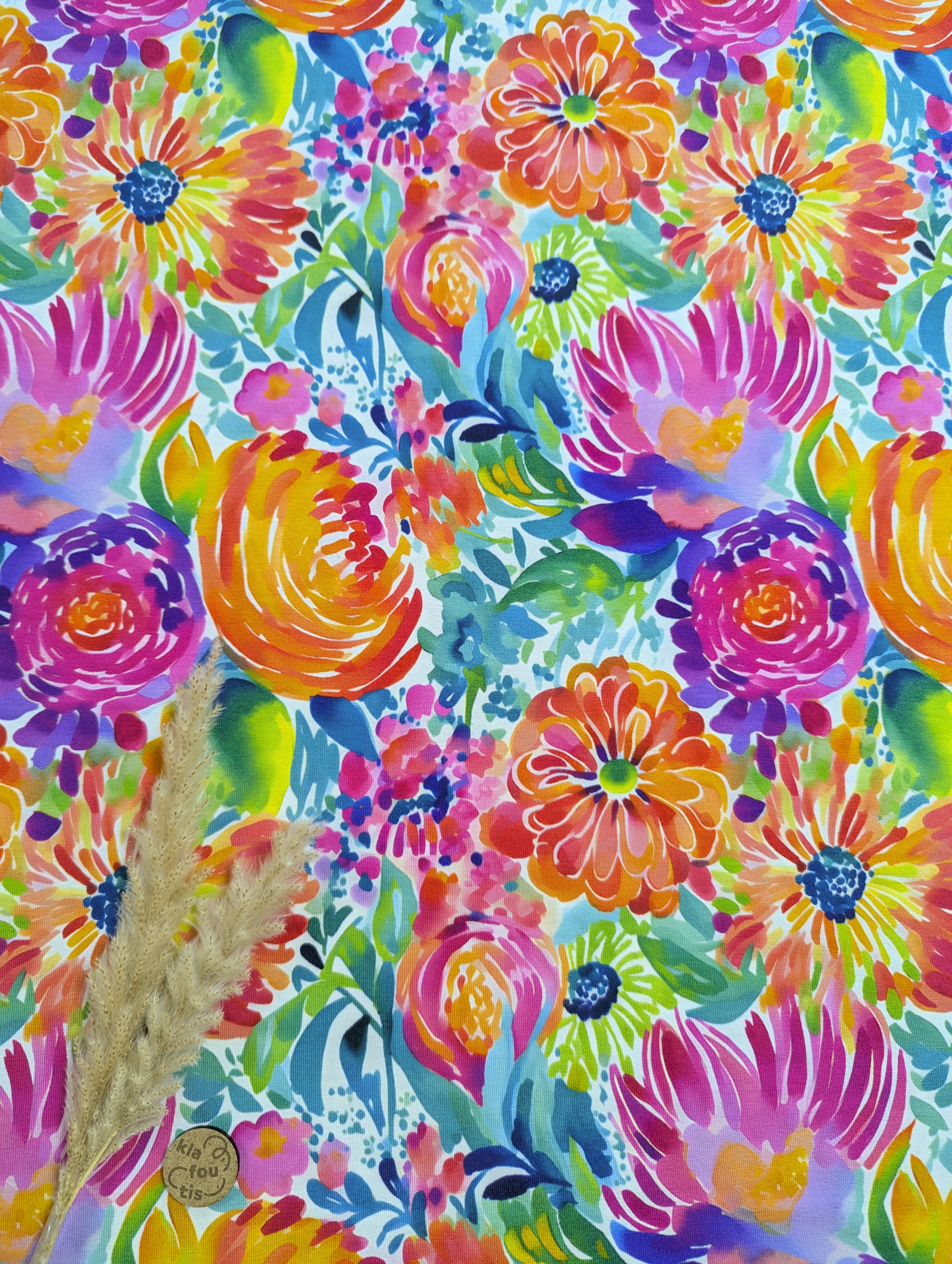 Jersey de viscose multicolore - concentré de joie
