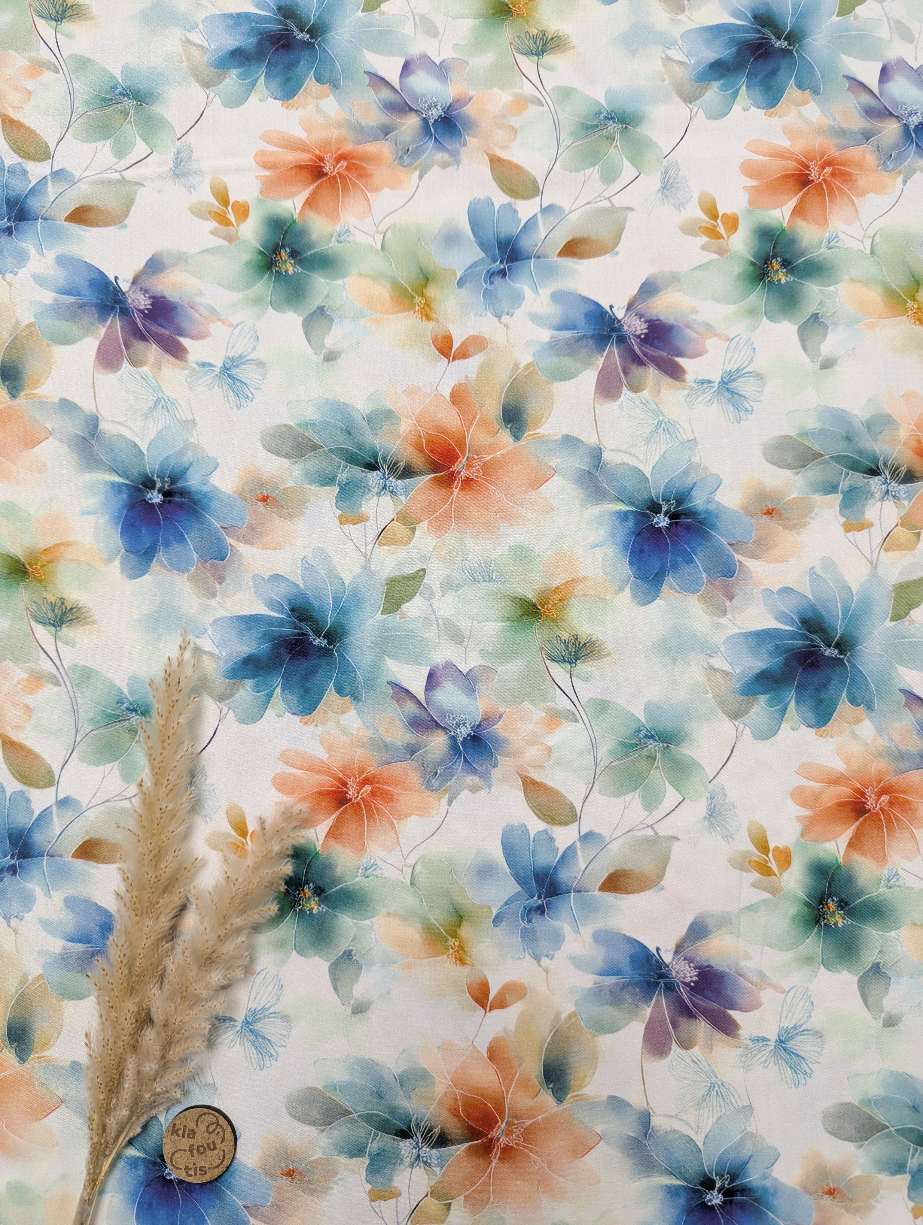 Popeline de viscose crème - douceur pastel