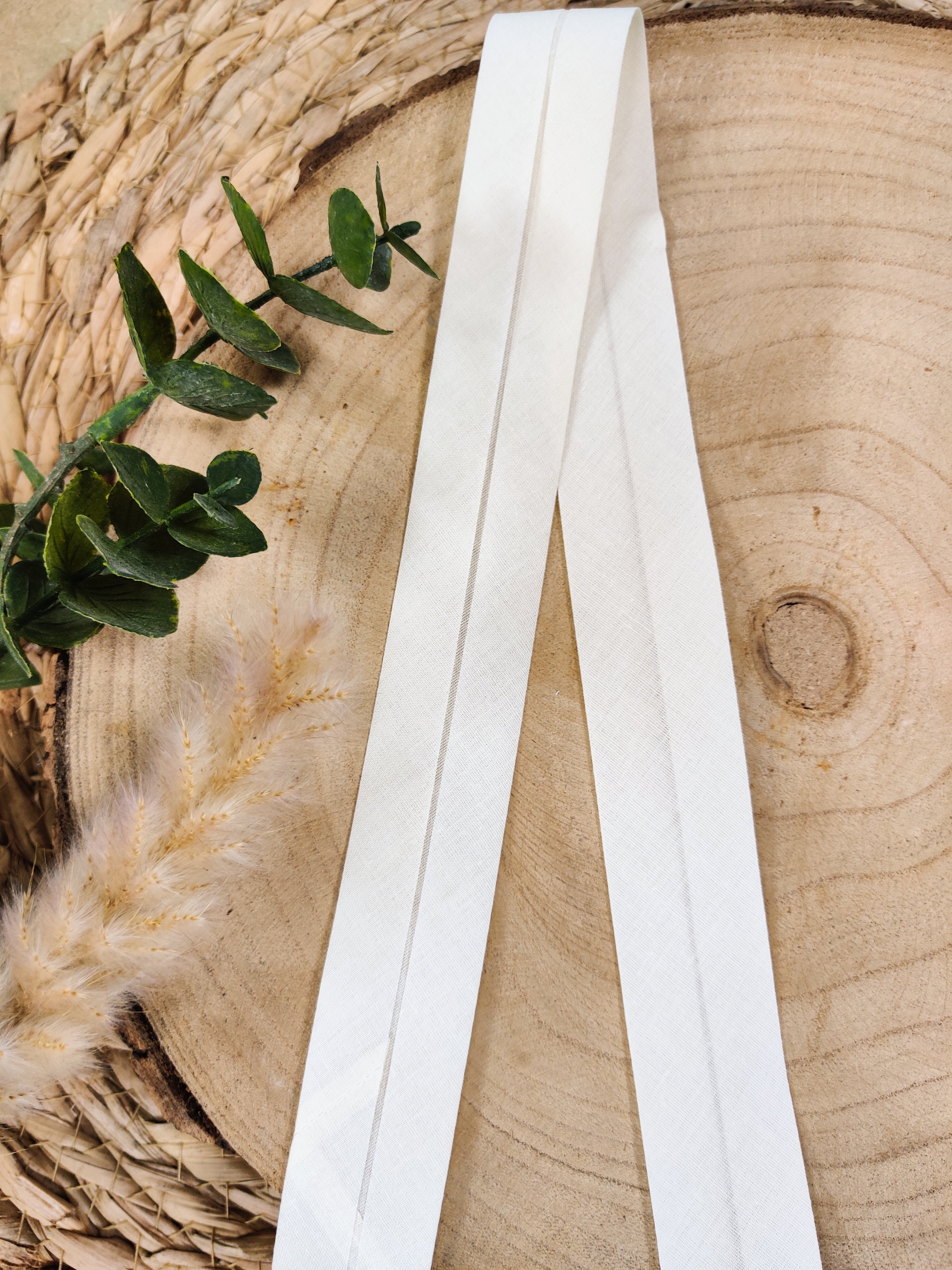 Biais pré-plié 27 mm - Ecru