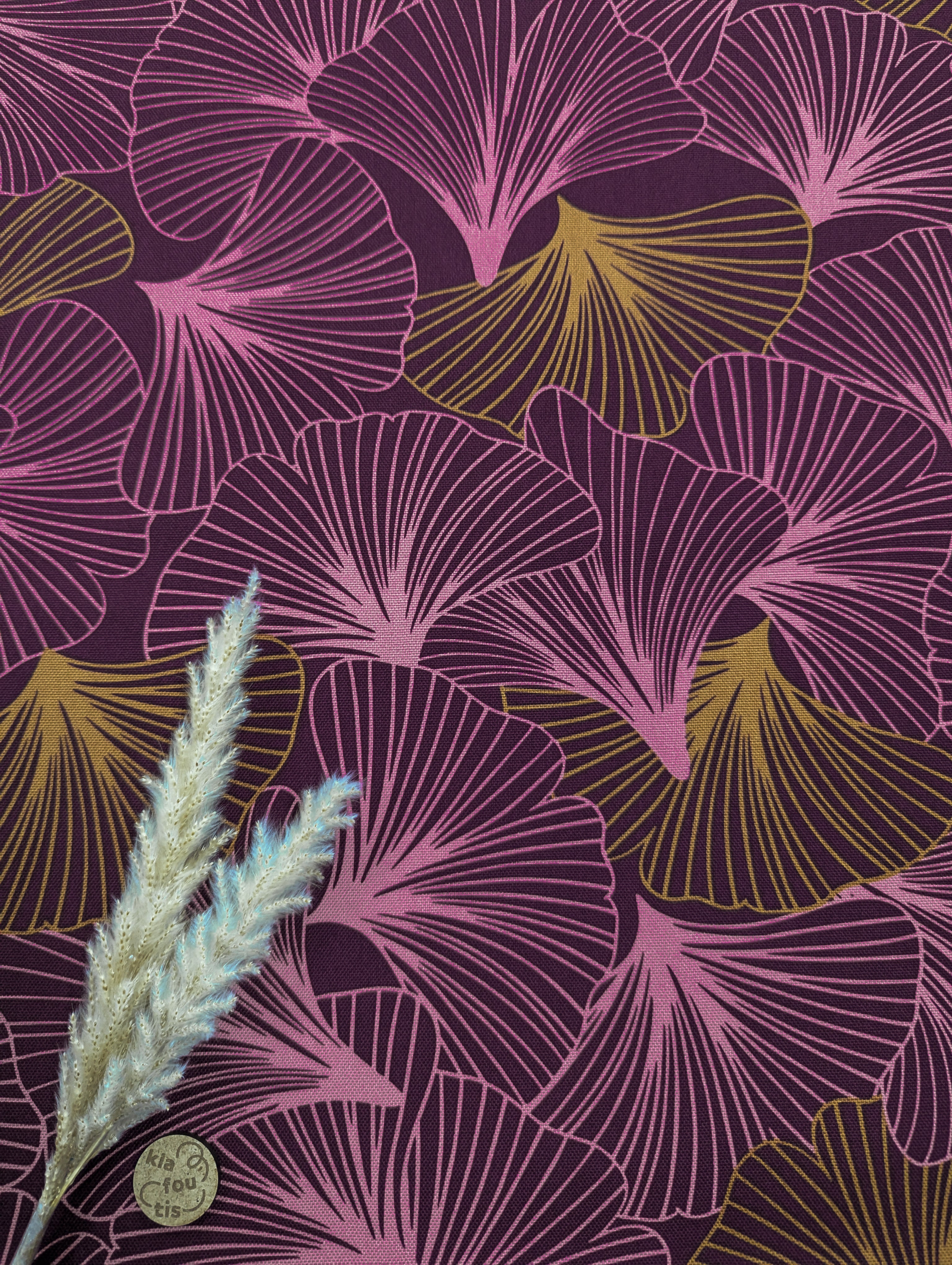 Canevas aubergine - gingko