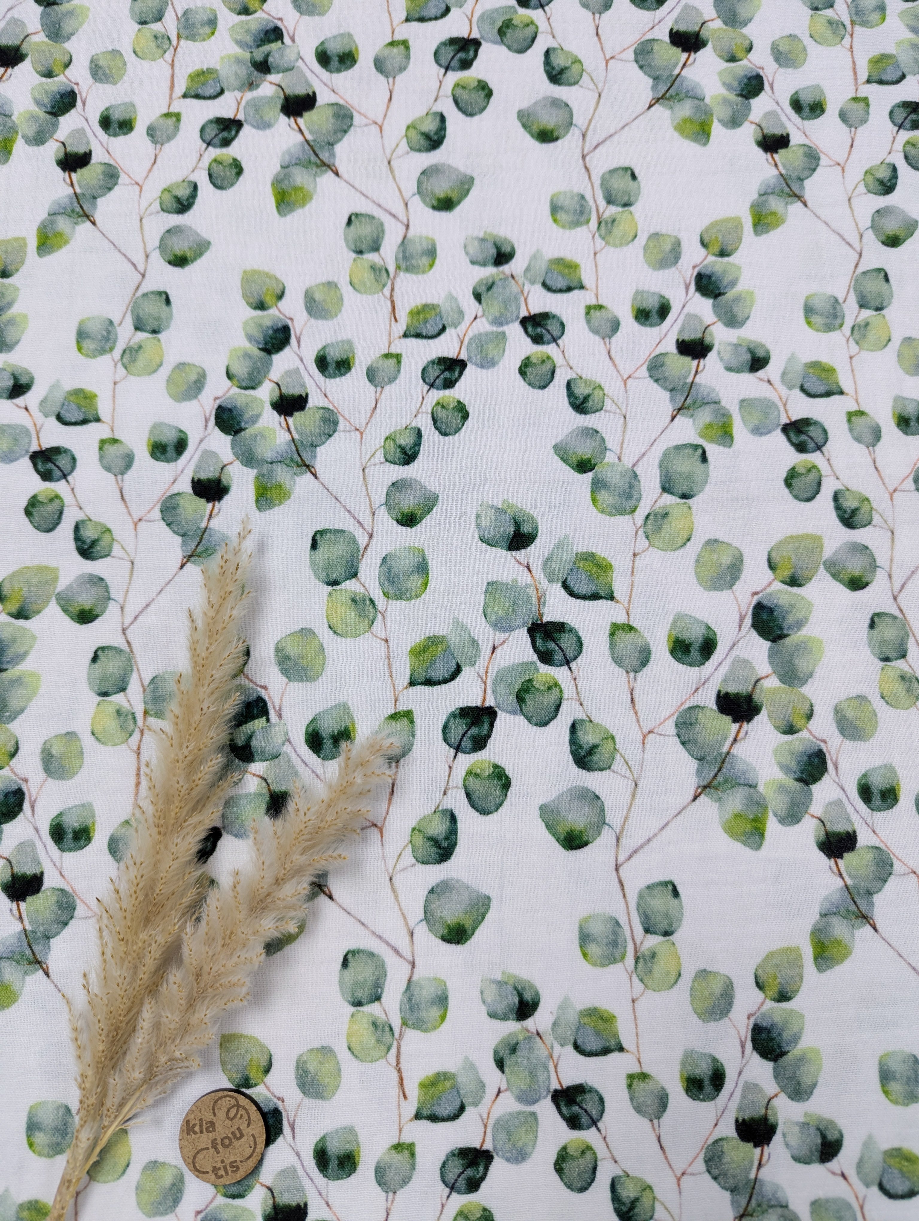 Double gaze blanche - eucalyptus