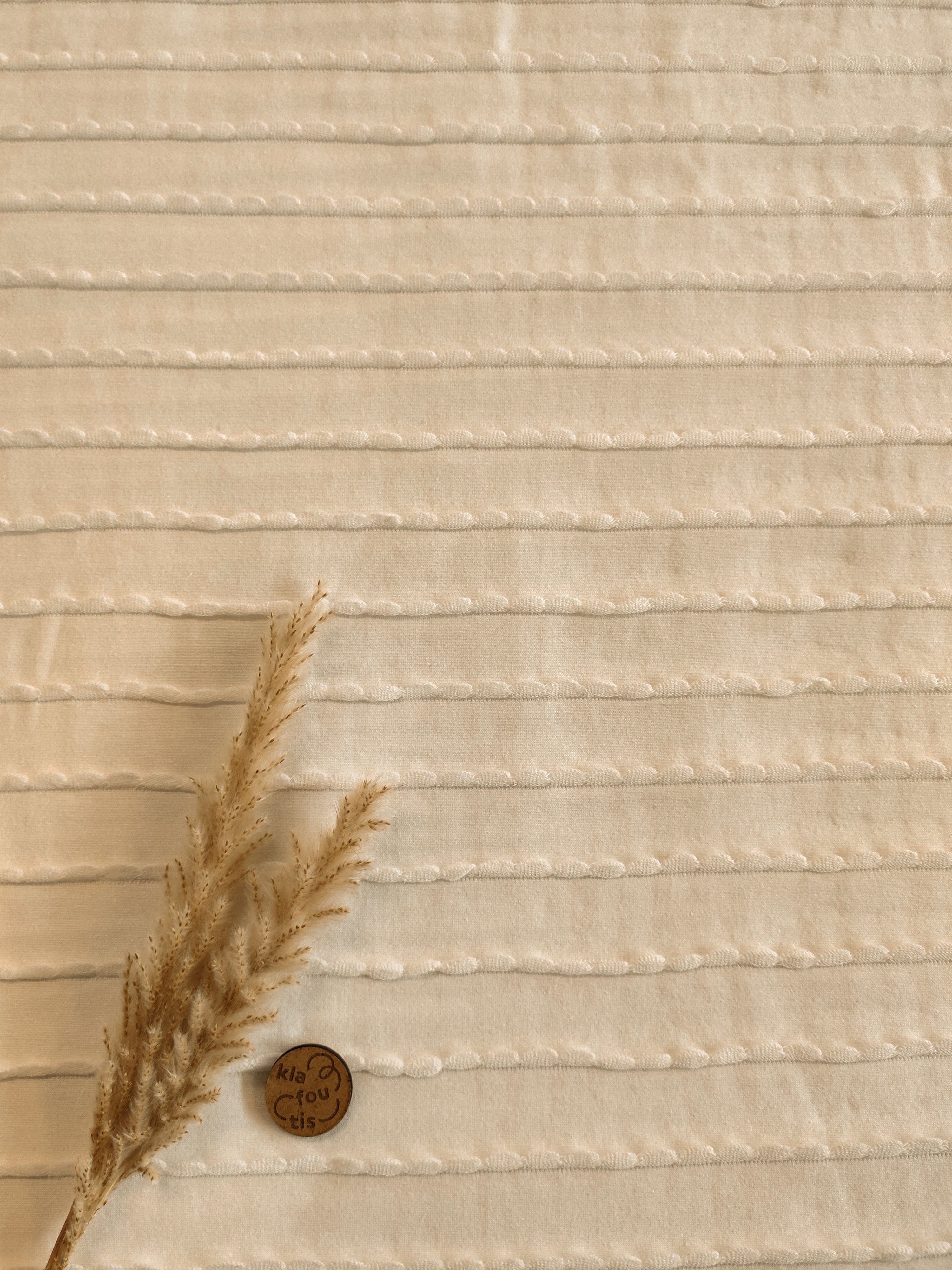 Jersey de coton festonné - Naturel