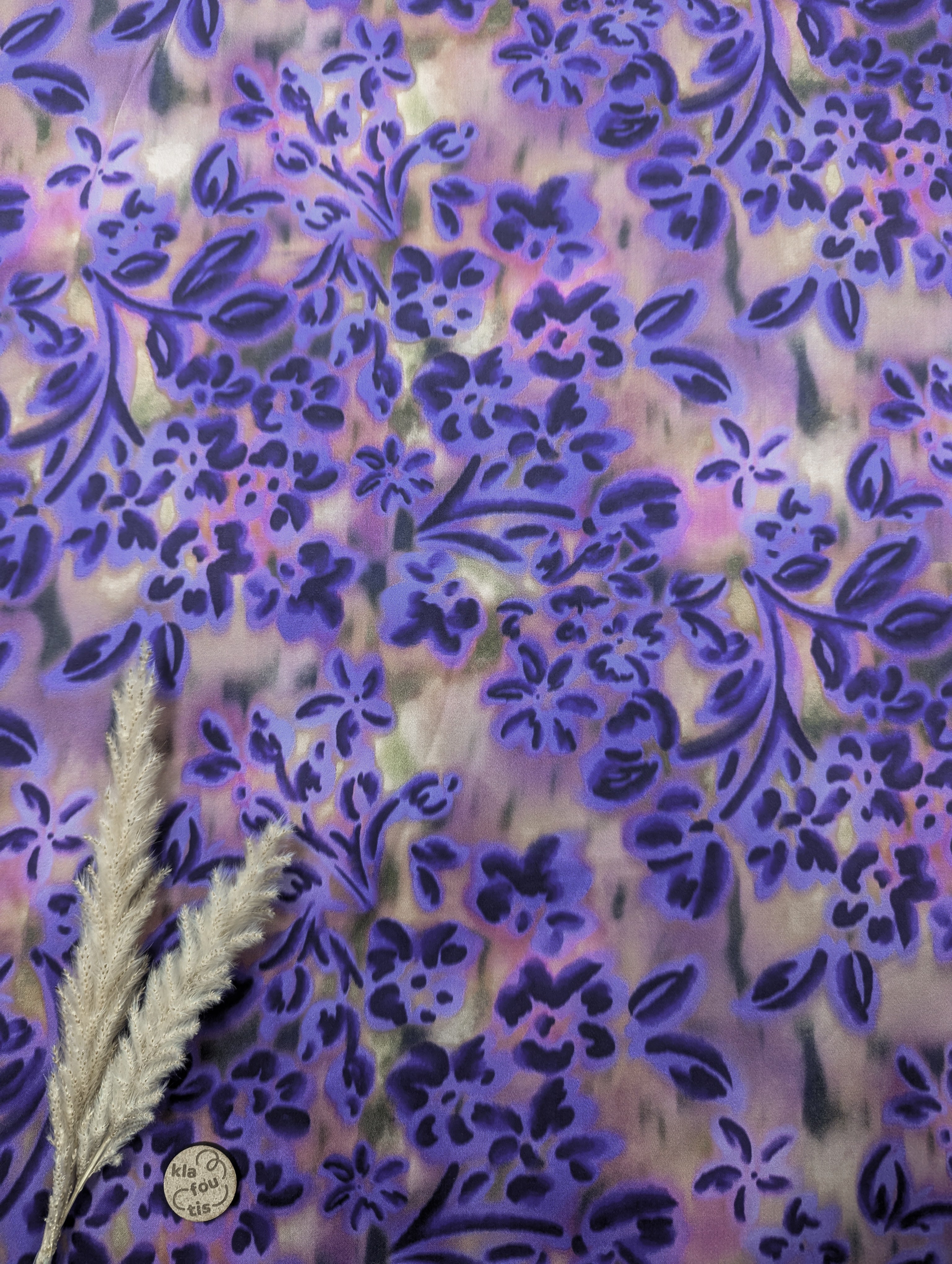 Satin de coton mauve - flou artistique