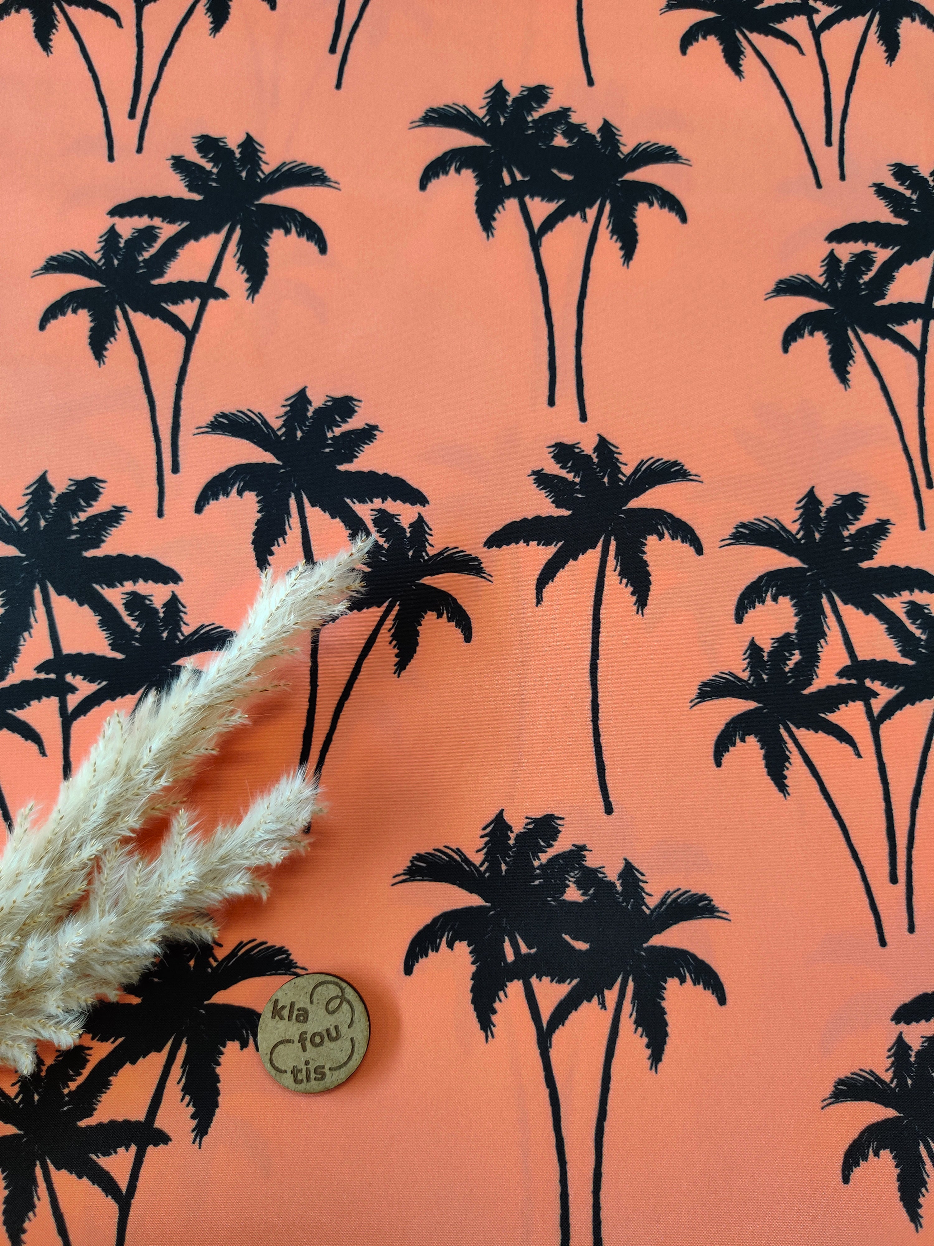 Short de bain déperlant corail - Palmiers brûlants