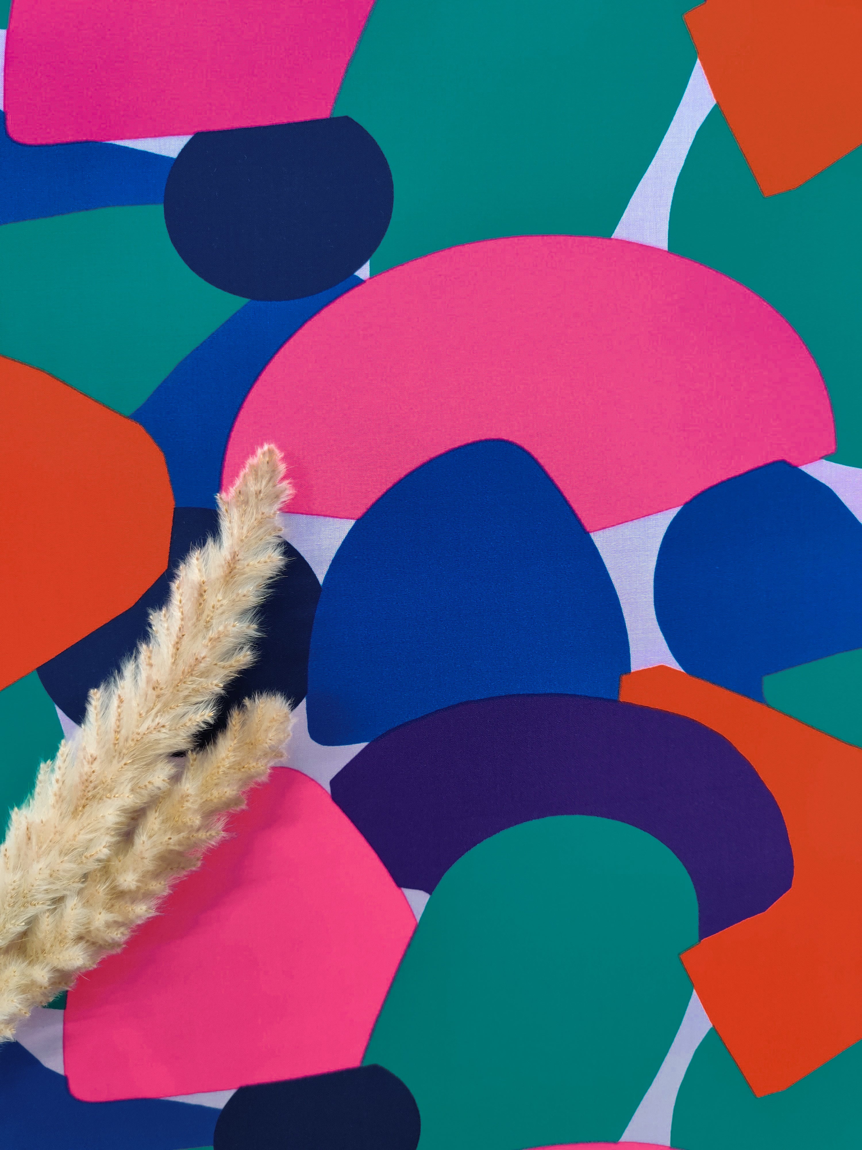 Popeline de viscose EcoVero lavande - Formes abstraites