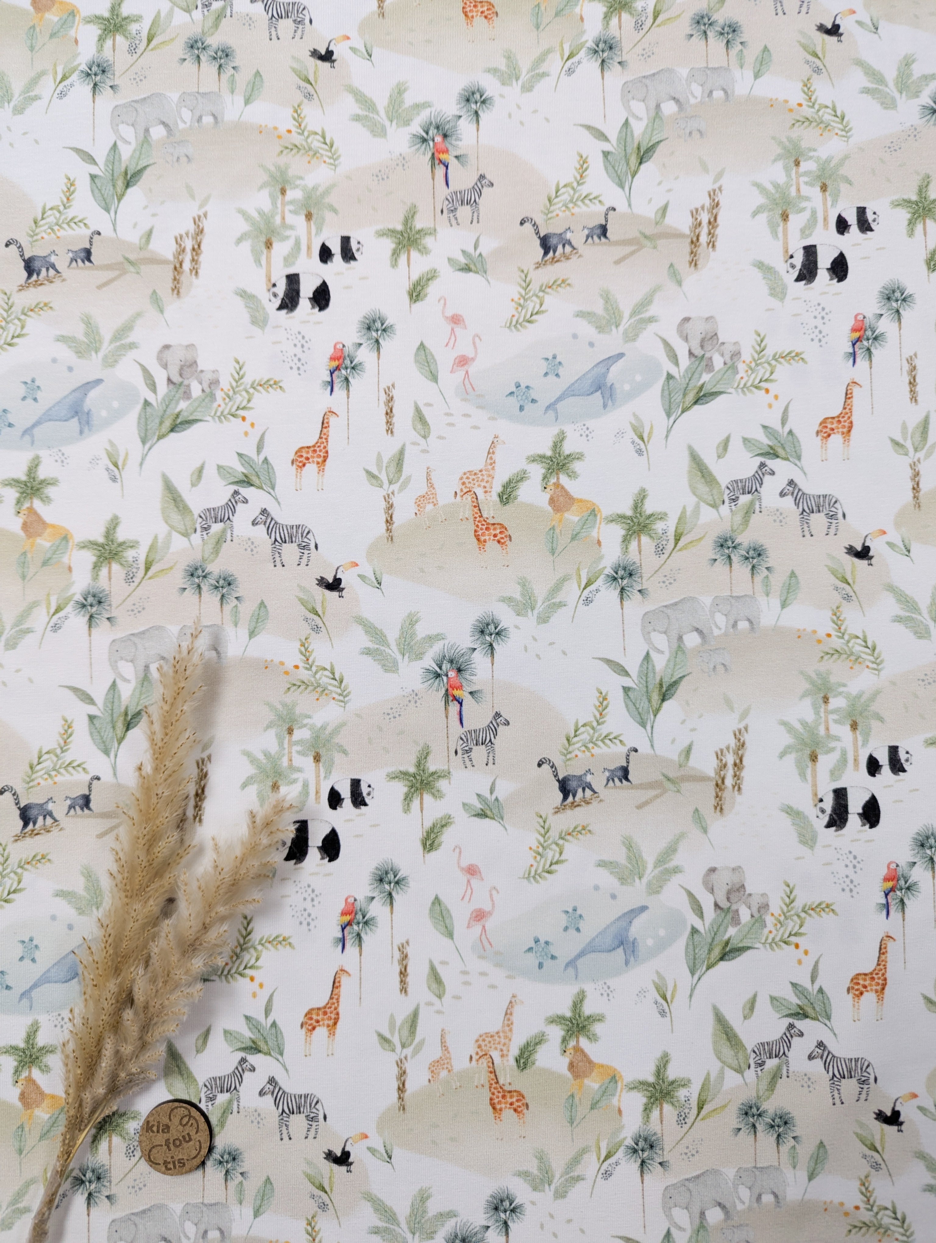 Jersey de coton sable - jungle ou savane ?