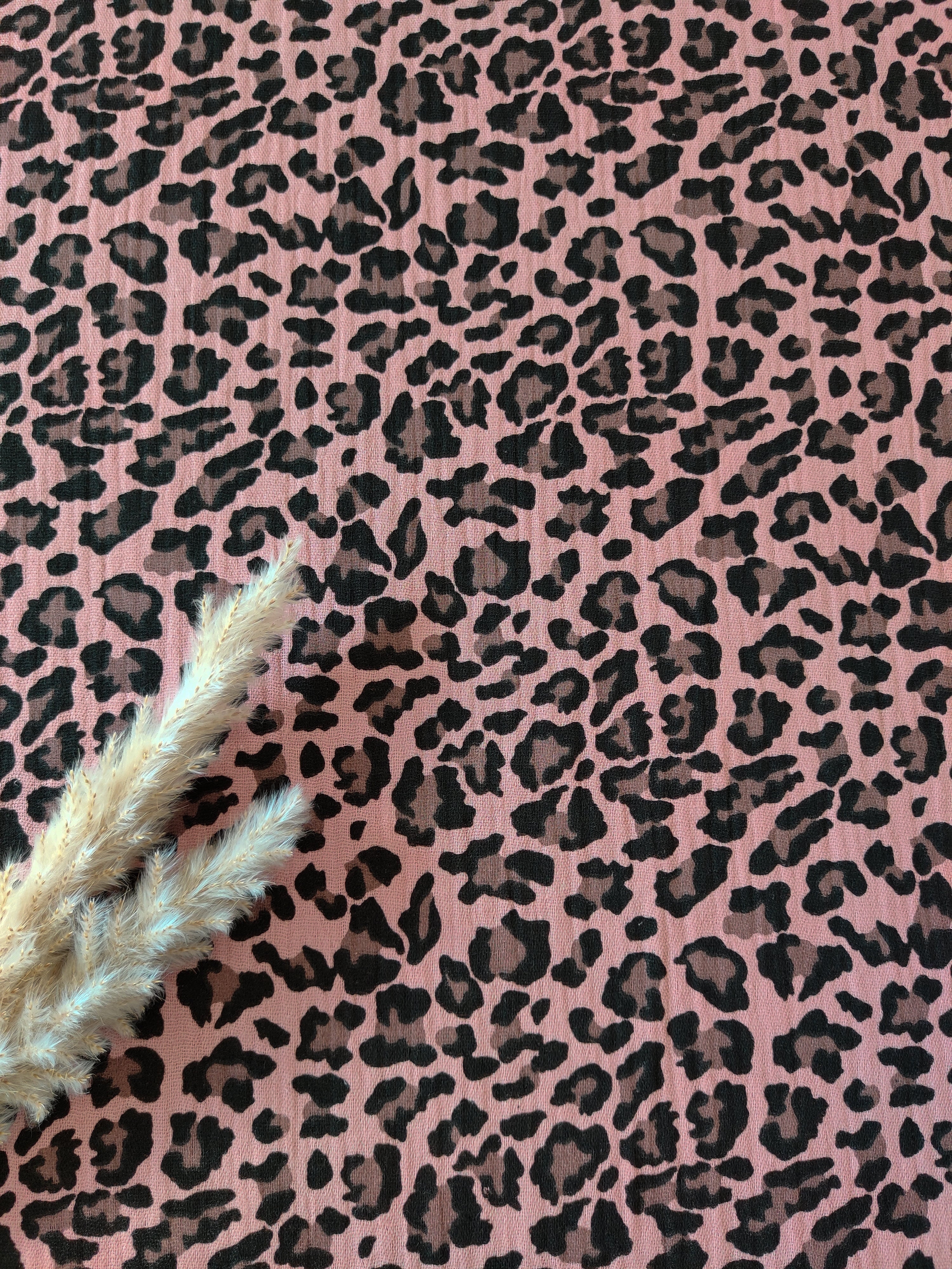 Double gaze vieux rose - Doux léopard