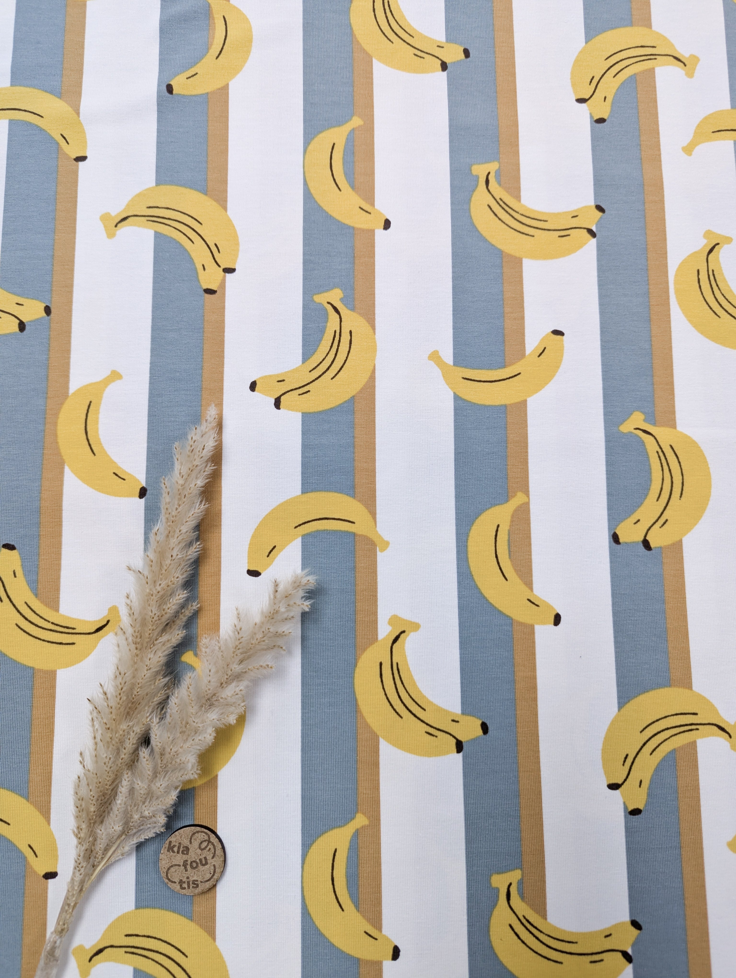 Jersey de coton blanc - pluie de banana