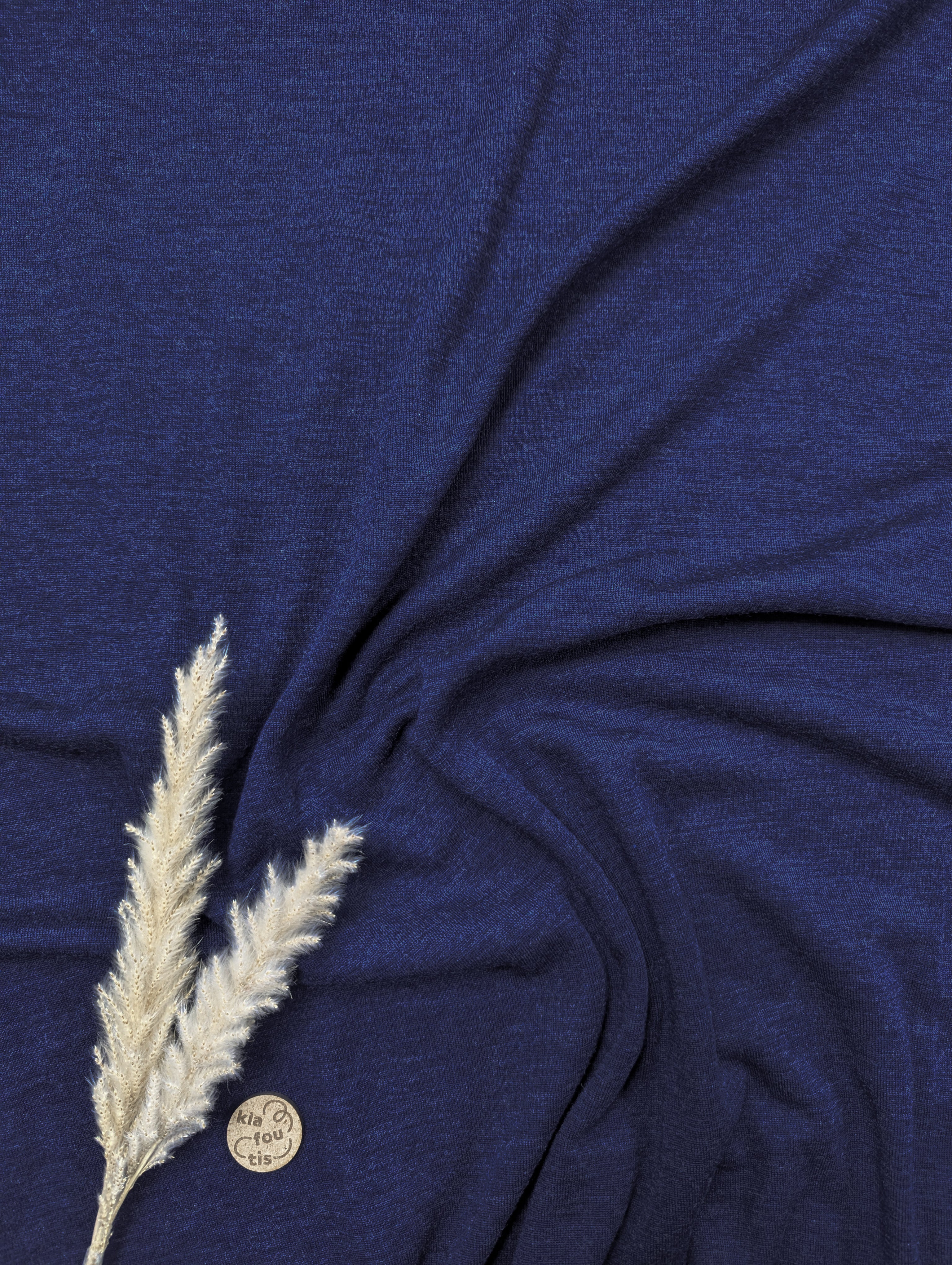 Jersey 100% laine mérinos léger bleu marine - TISSU D