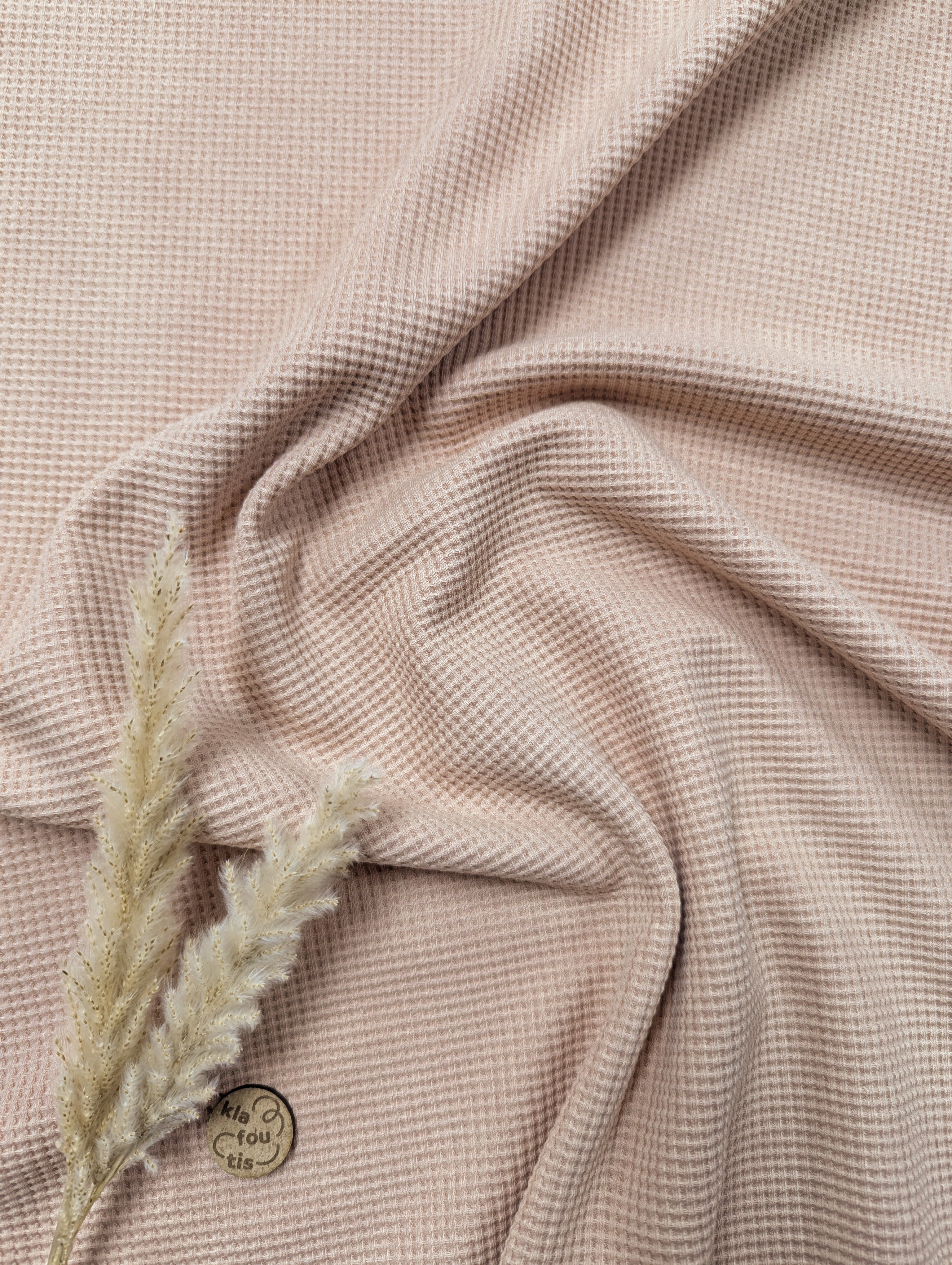 Jersey de coton gaufré BIO - Noix de muscade