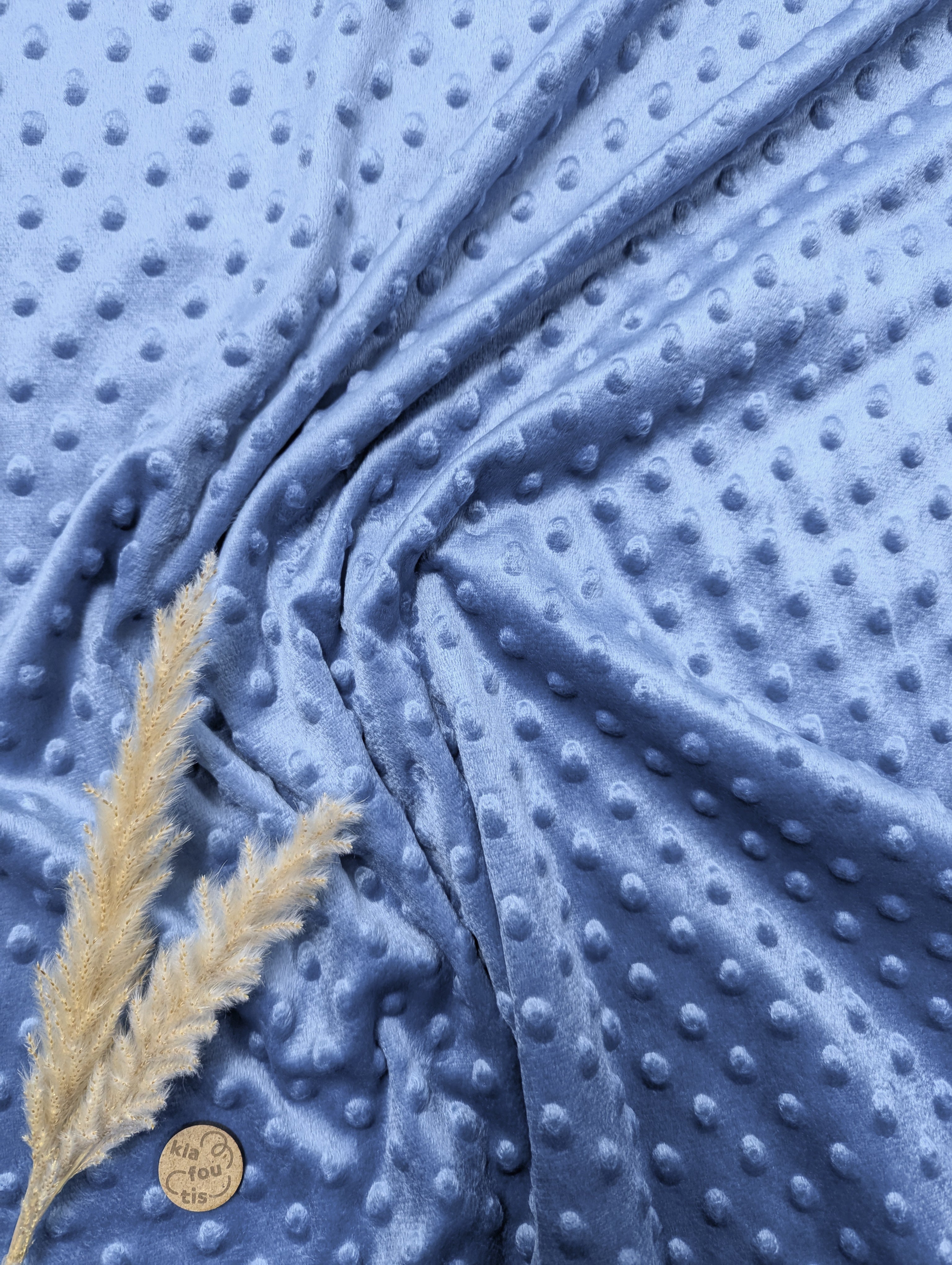 Minky - bleu moyen