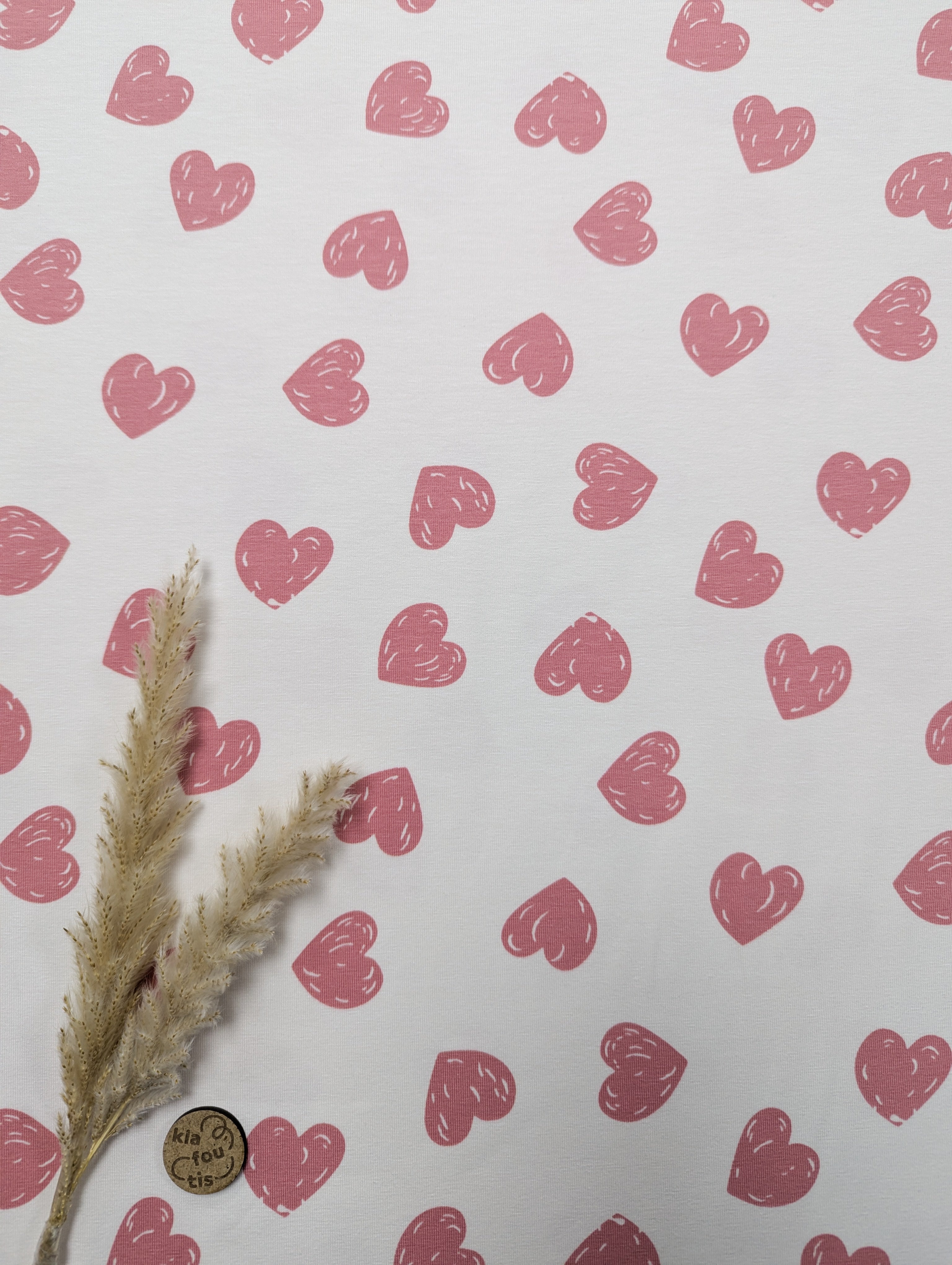 Jersey de coton crème rosé - trop plein d