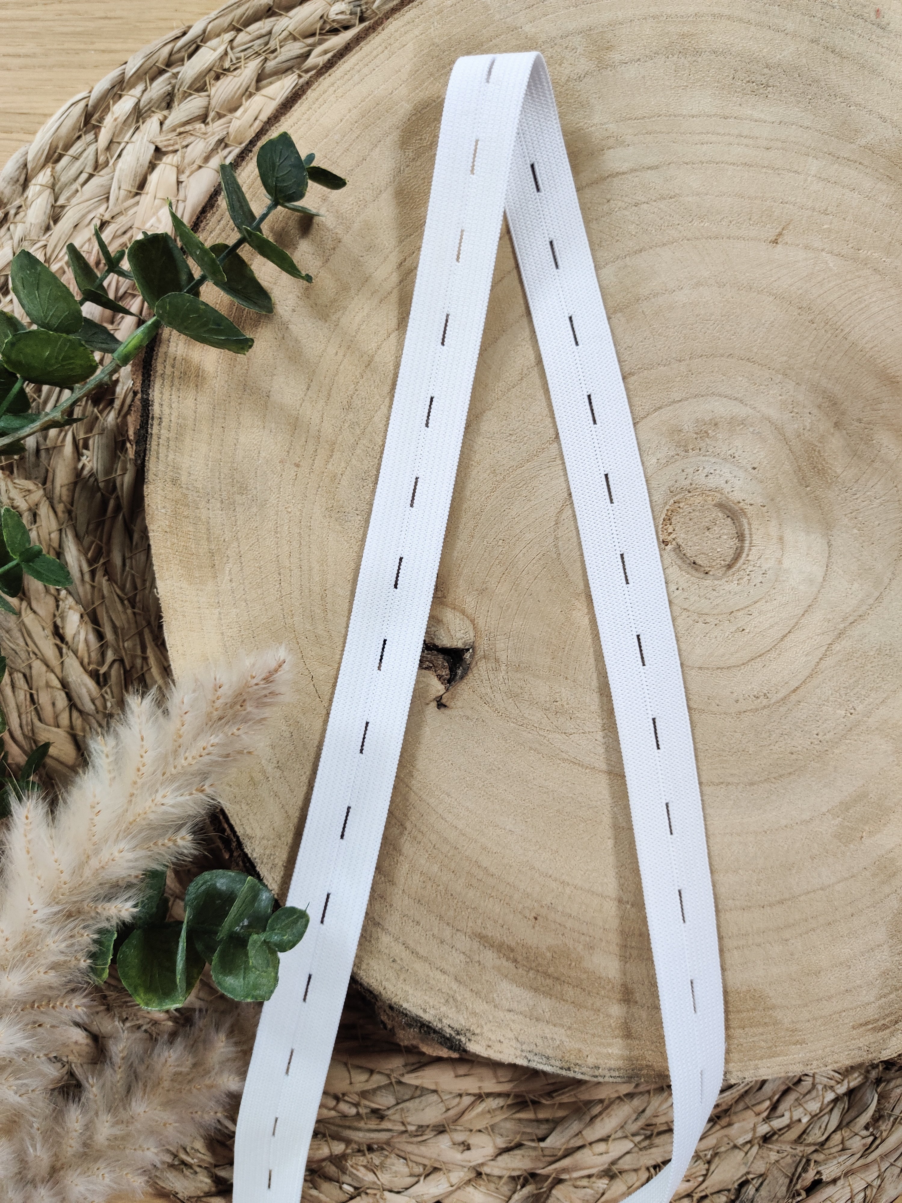Élastique à boutonnières - Blanc