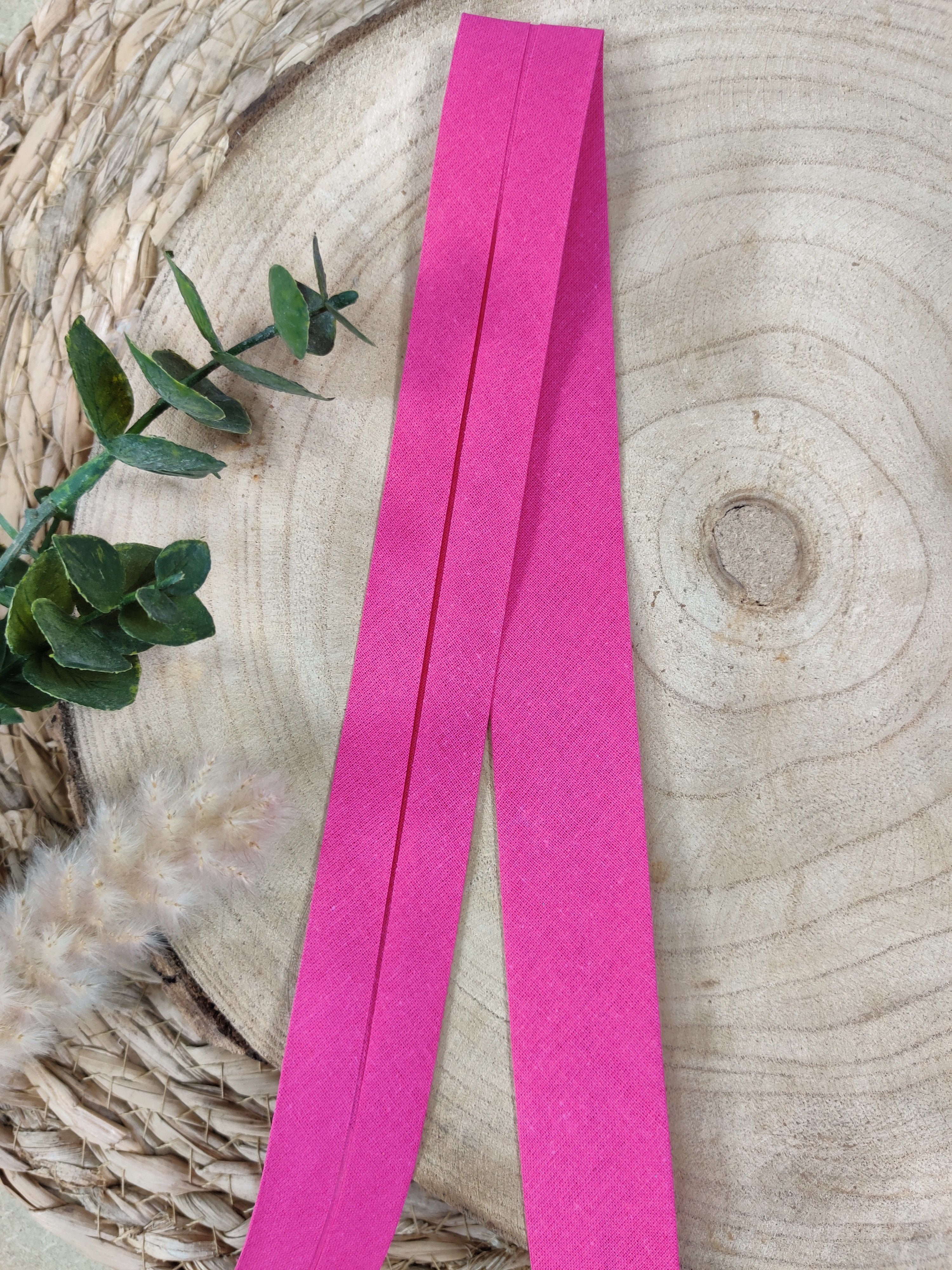 Biais pré-plié 27 mm - Fuschia