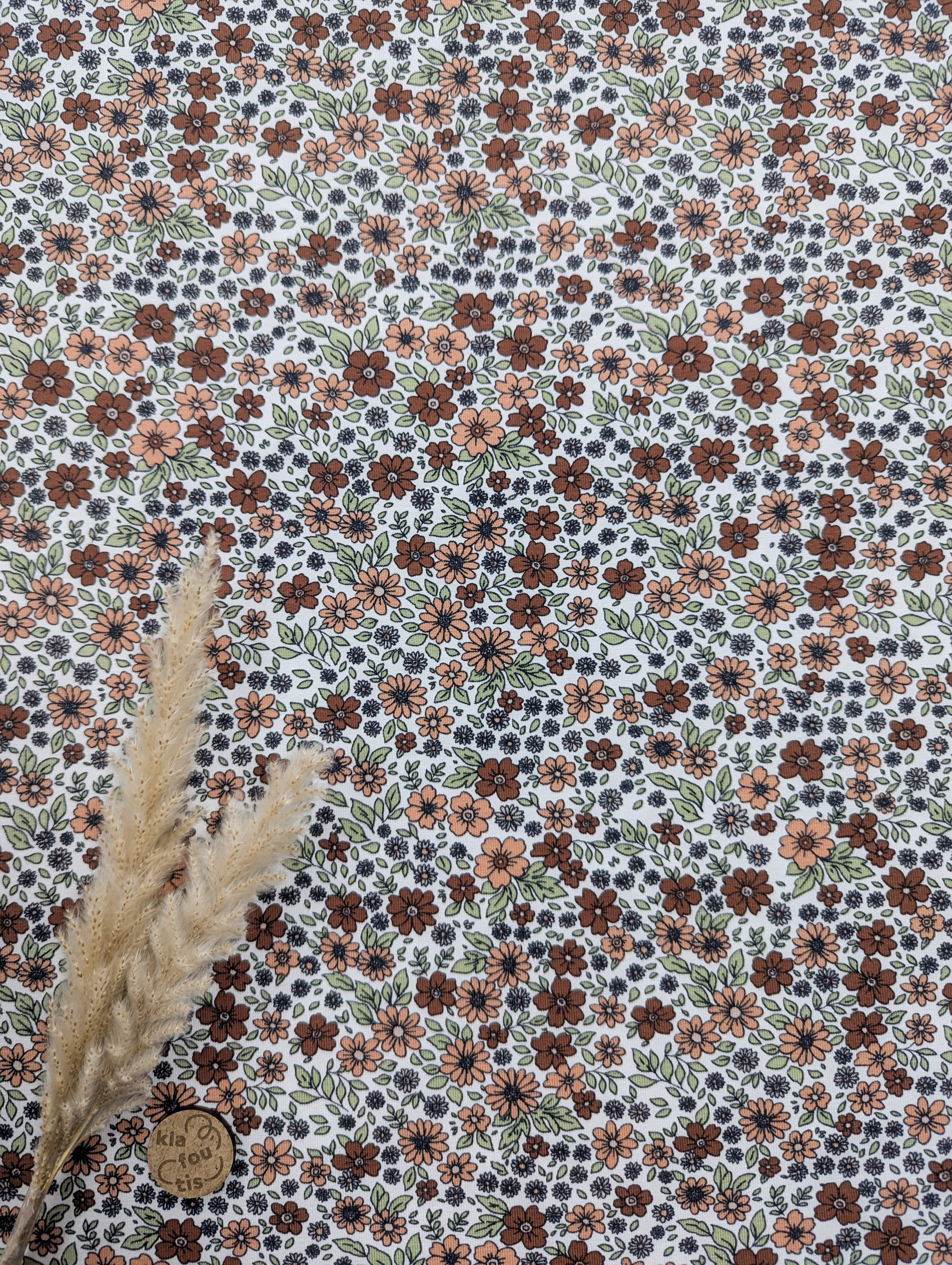Jersey de coton écru - parterre nature