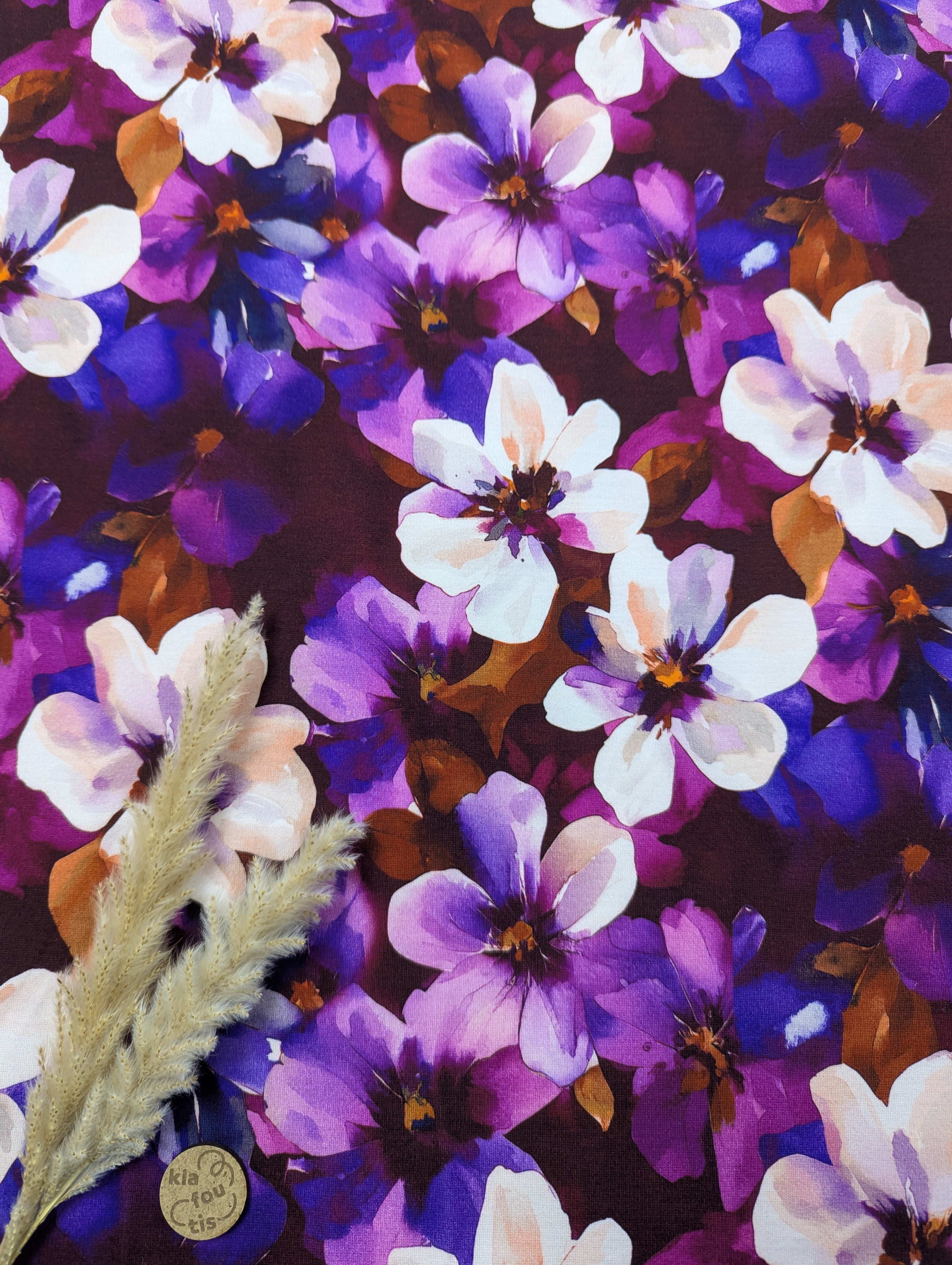 Jersey milano bordeaux - floraison