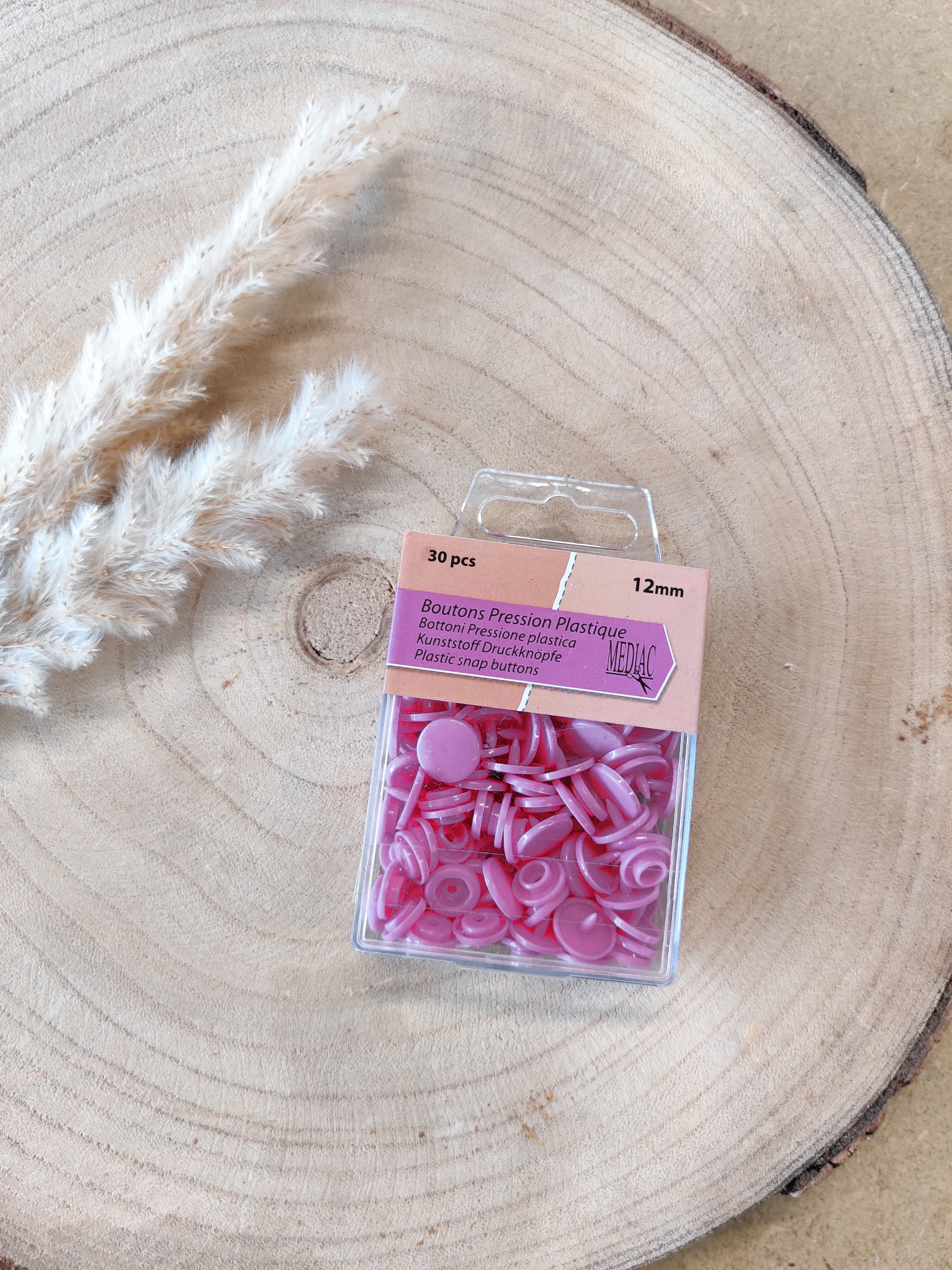 Pressions en plastique - Rose violine