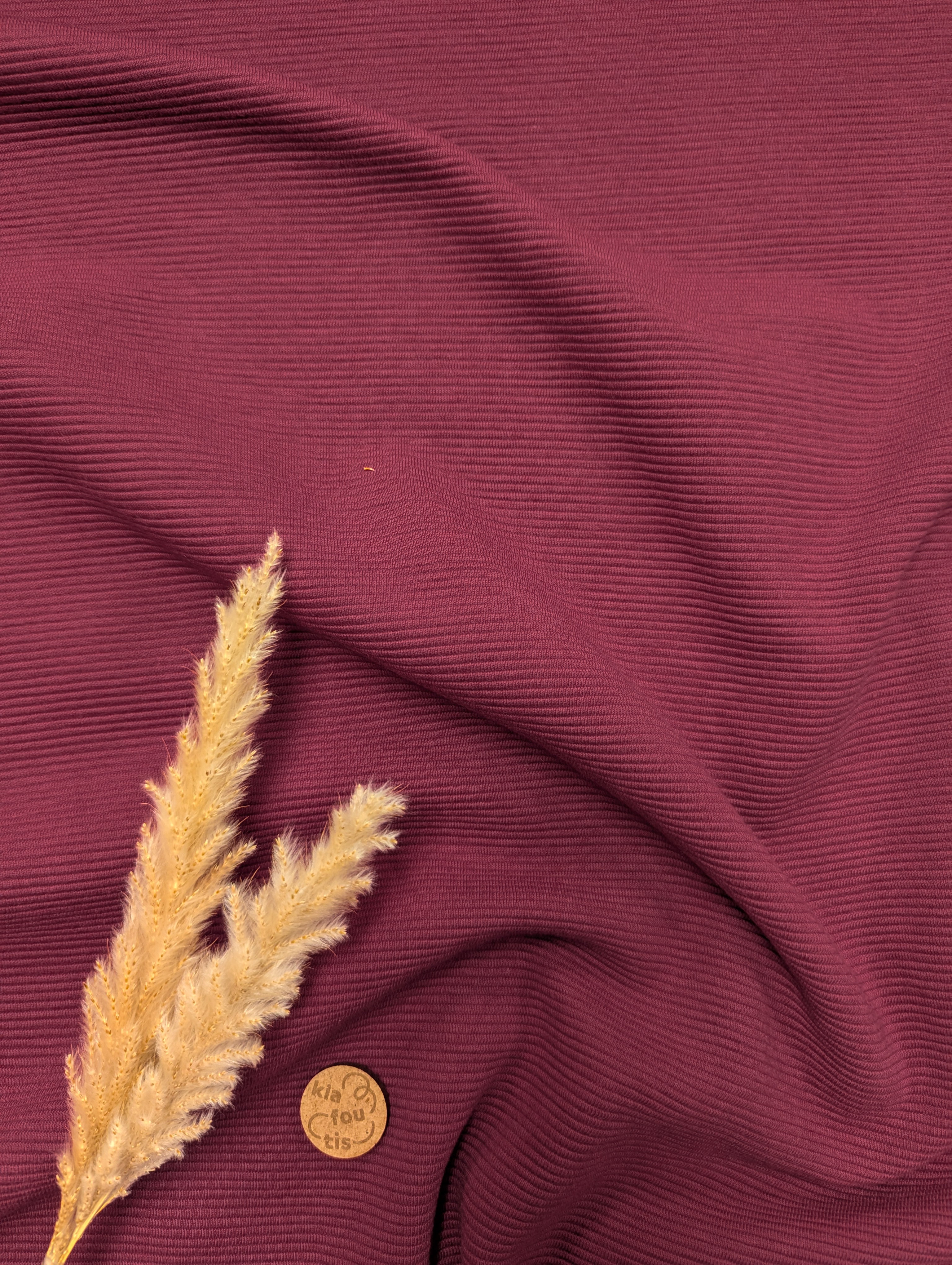 Jersey ottoman strié - bordeaux