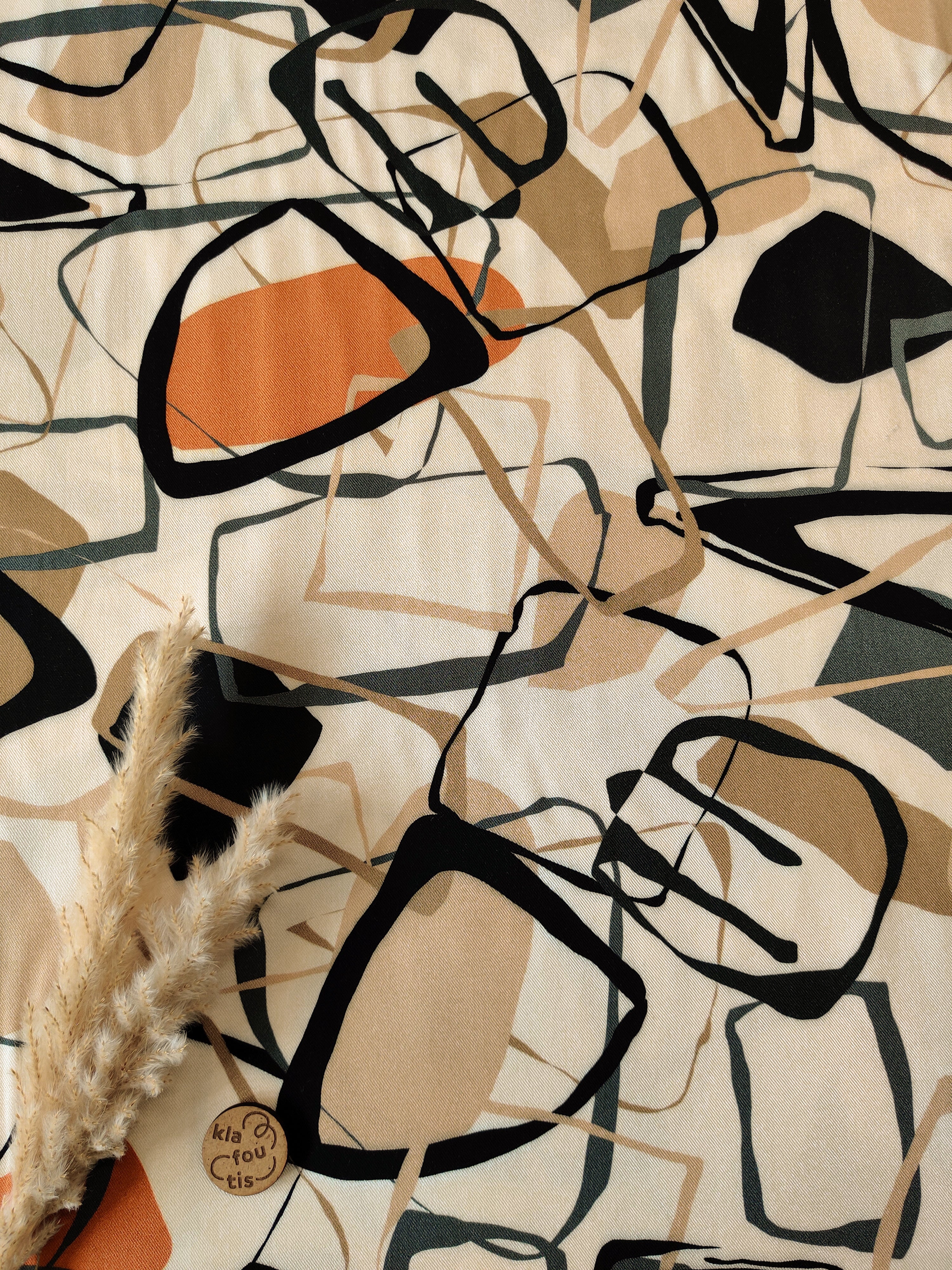 Twill de viscose - Lignes fragmentées