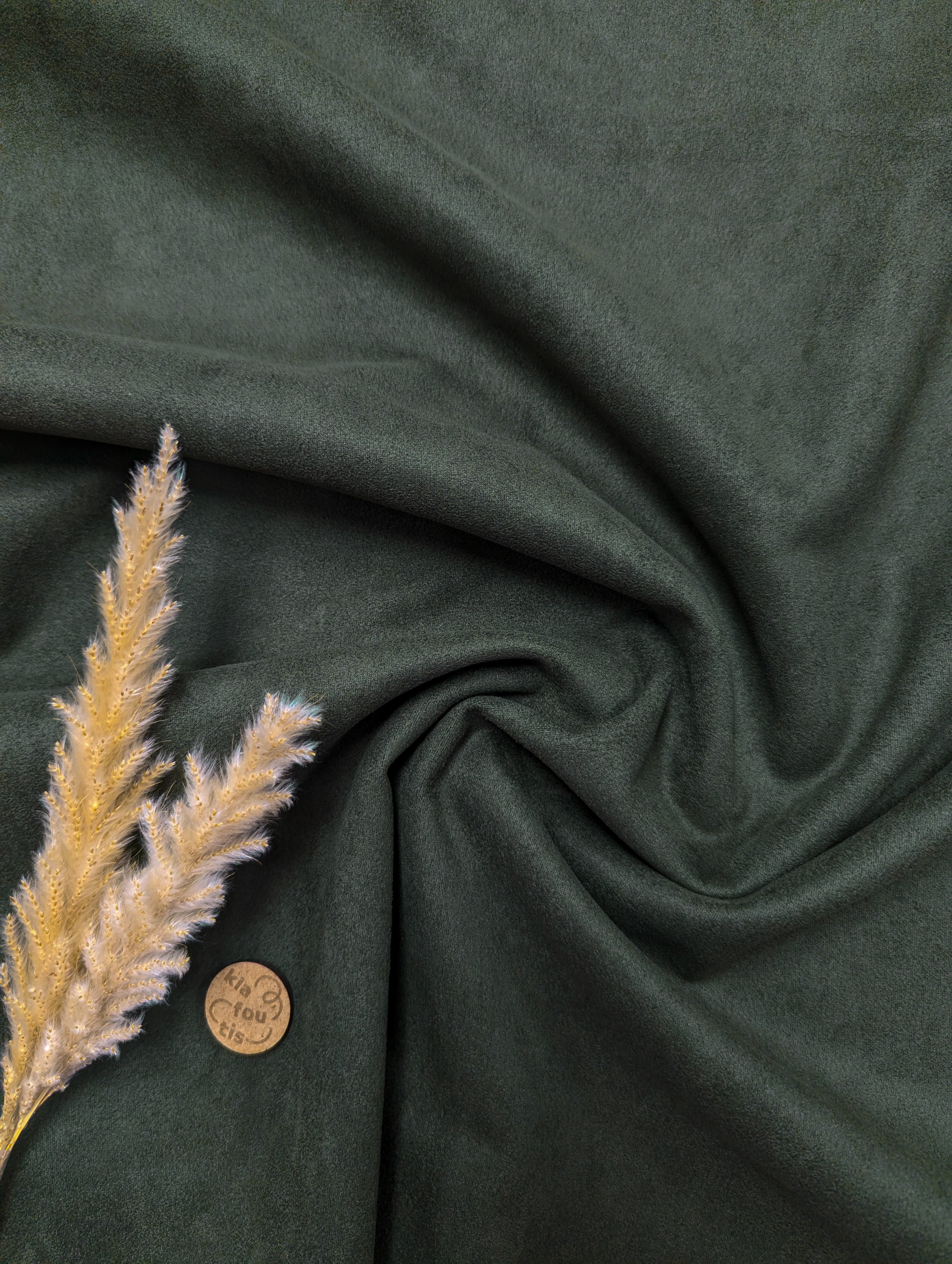 Suédine stretch - vert chasseur