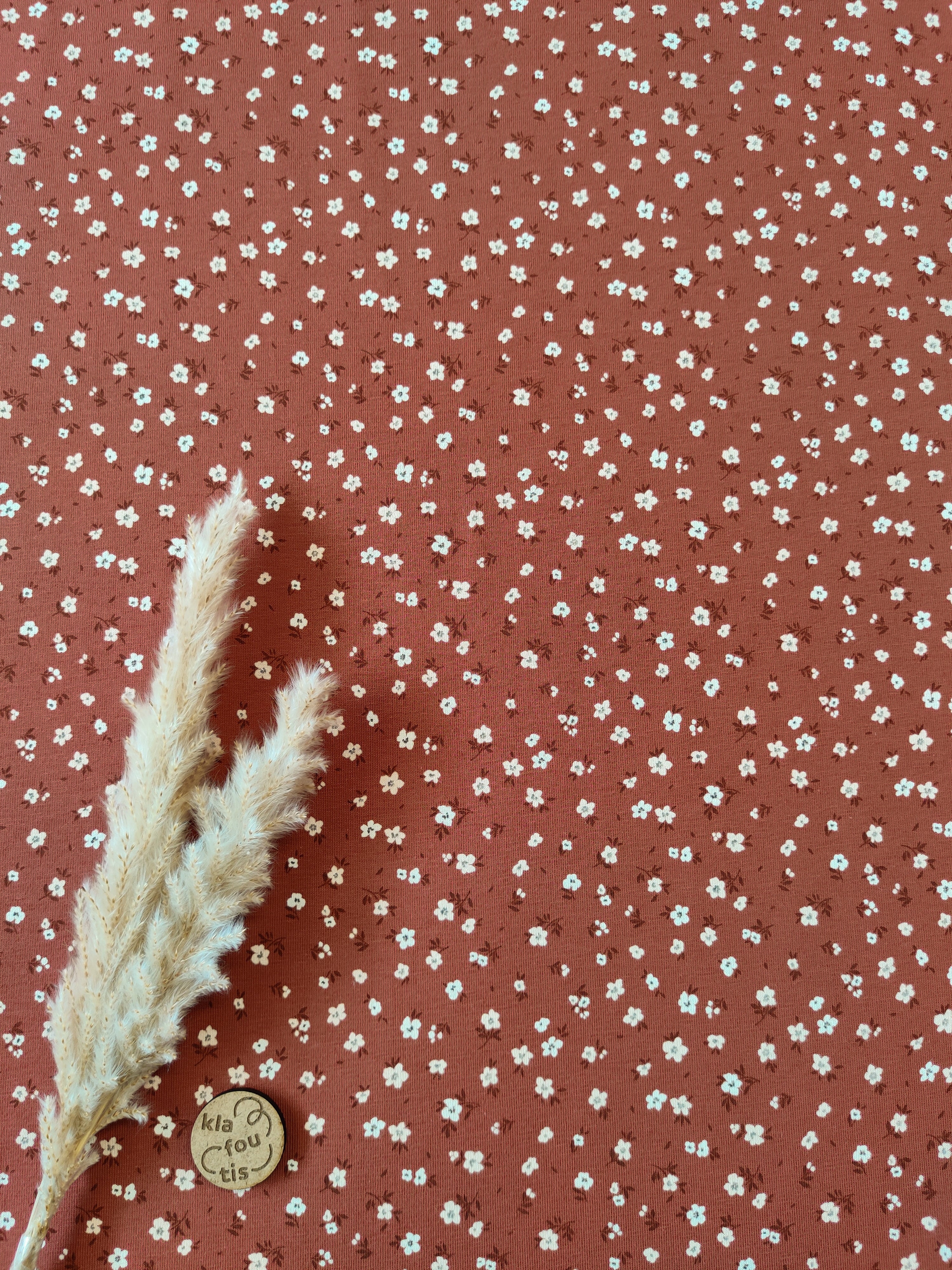 Jersey de coton terracotta - Terre en fleurs