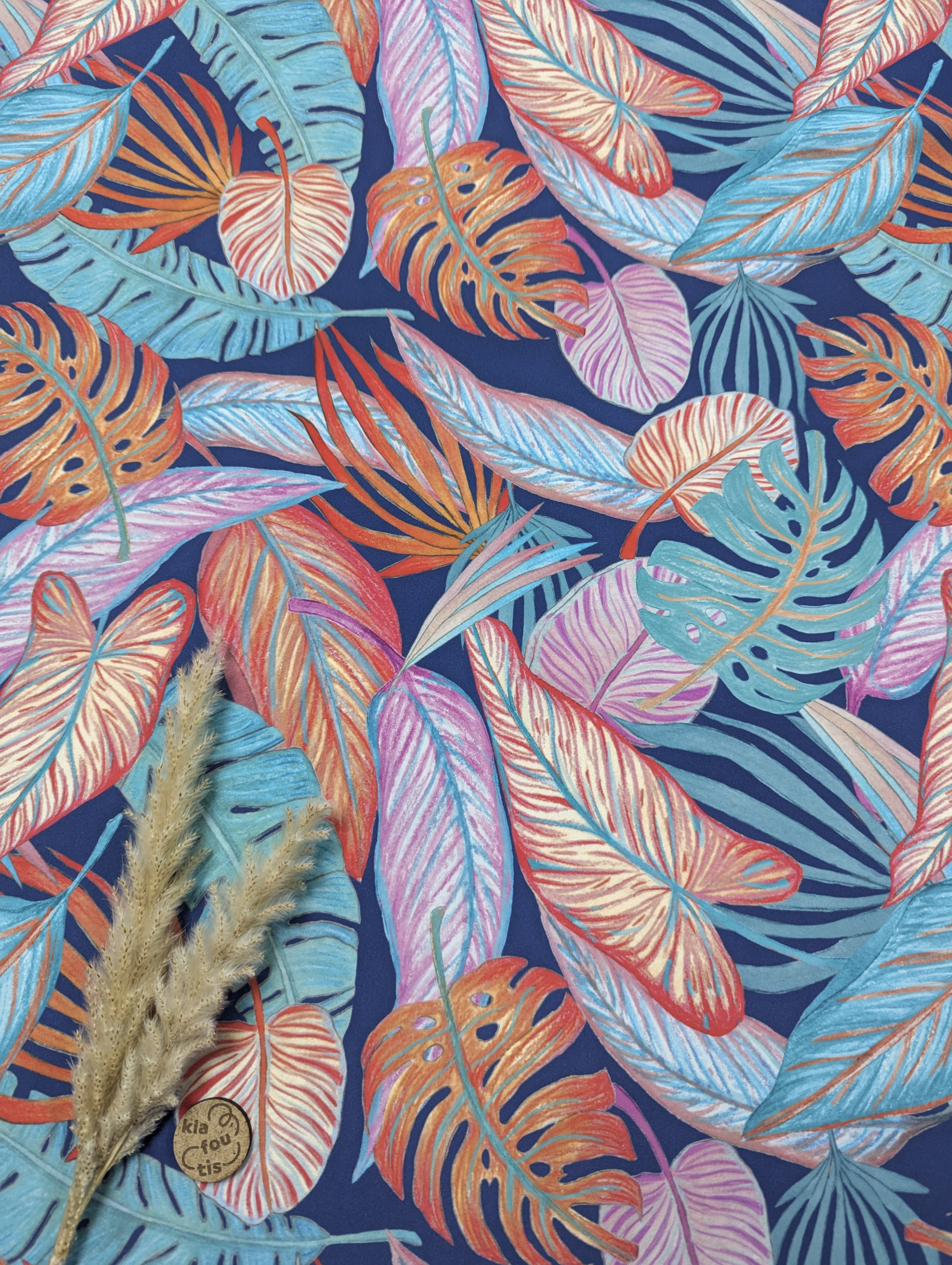 Lycra de bain bleu - effet tropical