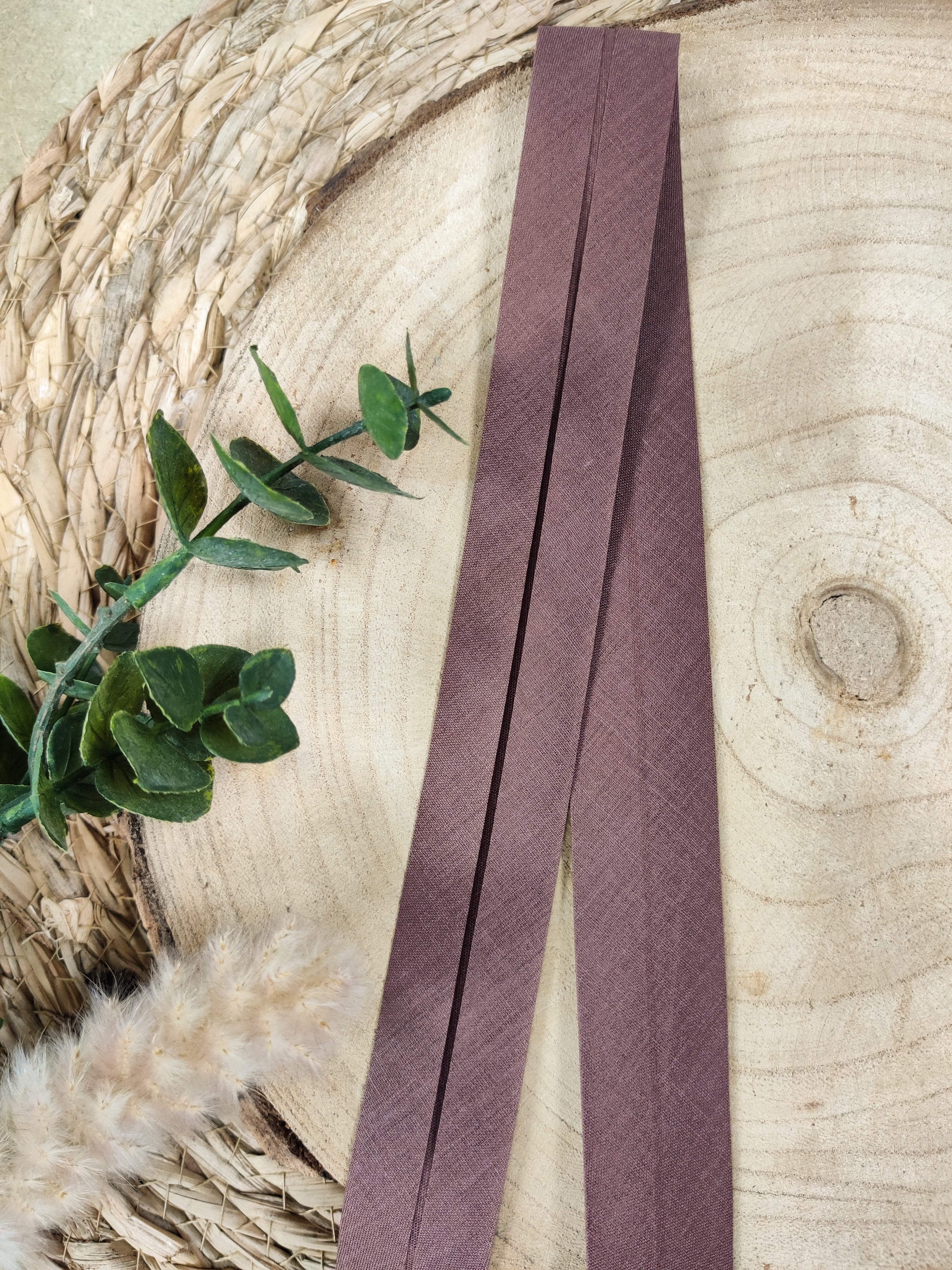 Biais pré-plié 27 mm - Chocolat